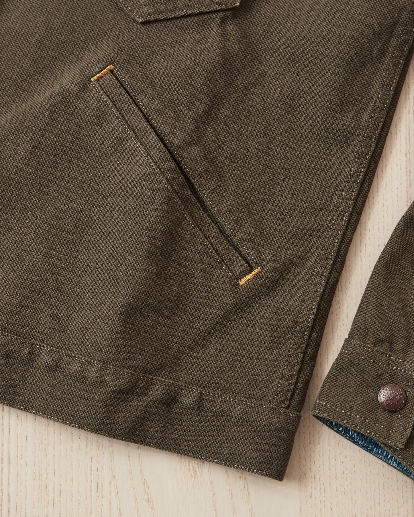 Indigofera Fargo Quarter Jacket Smithson Canvas Dark Olive