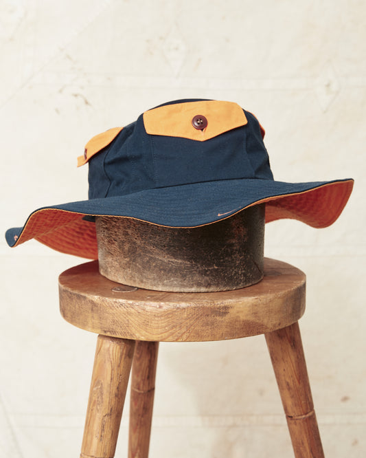 Indigofera x Second Sunrise Tur Pocket Hat Navy / Orange