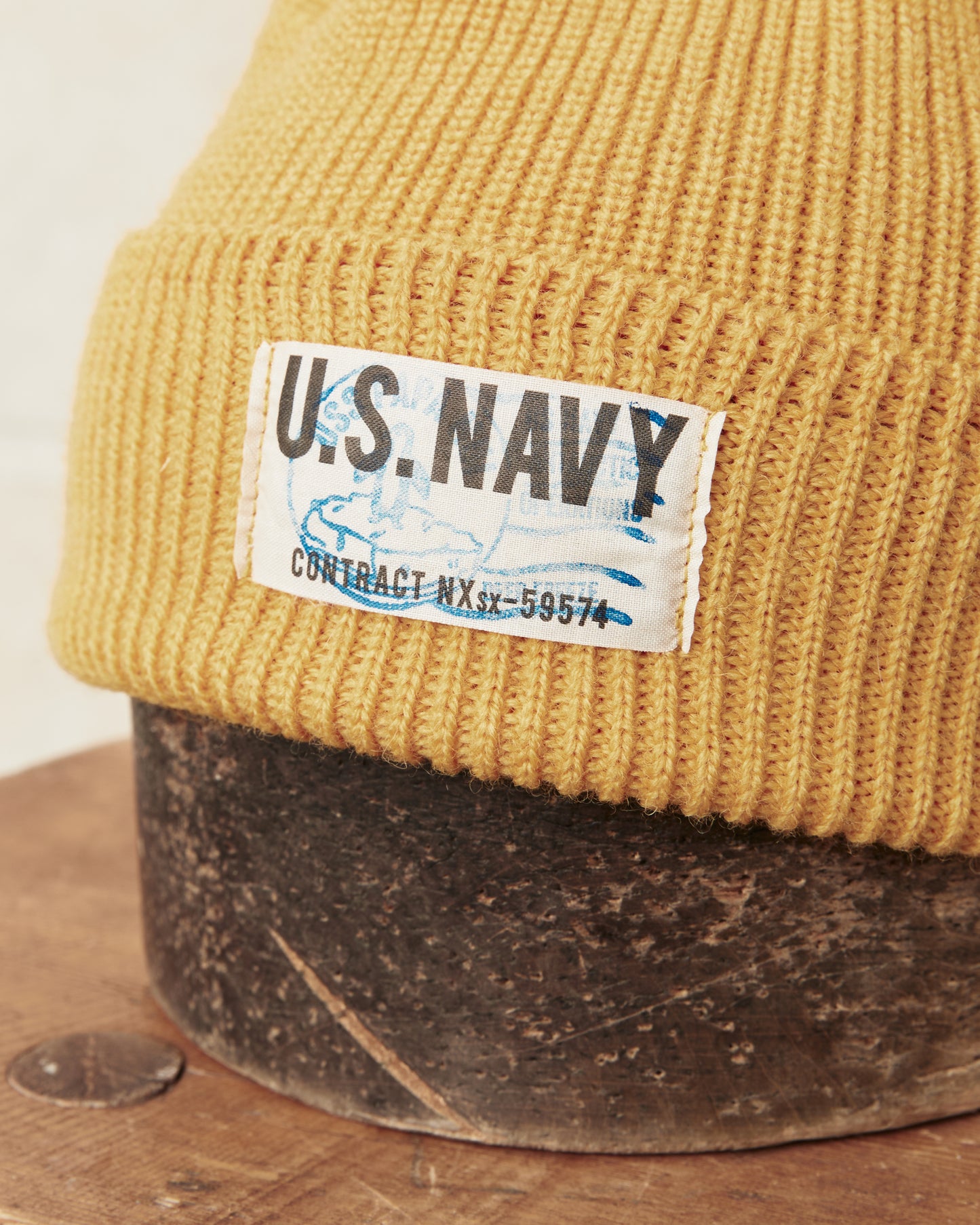 Papa Nui Cap Co. General Issue Operation Deep Freeze Wool Watch Cap Yellow