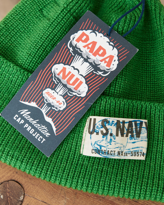 Papa Nui Cap Co. General Issue Operation Deep Freeze Wool Watch Cap Green