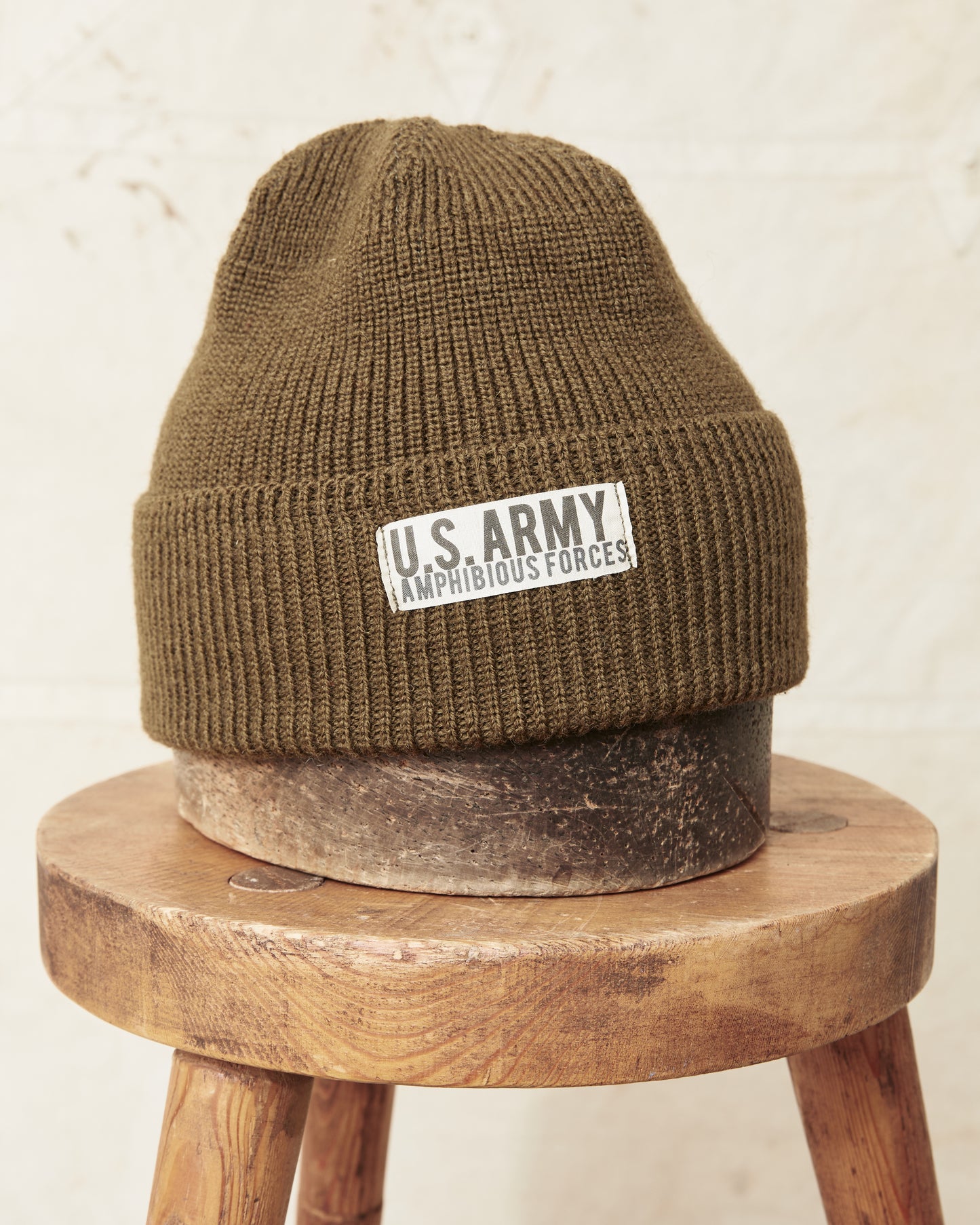 Papa Nui Cap Co. Amphibious Forces Watch Cap Khaki Wool