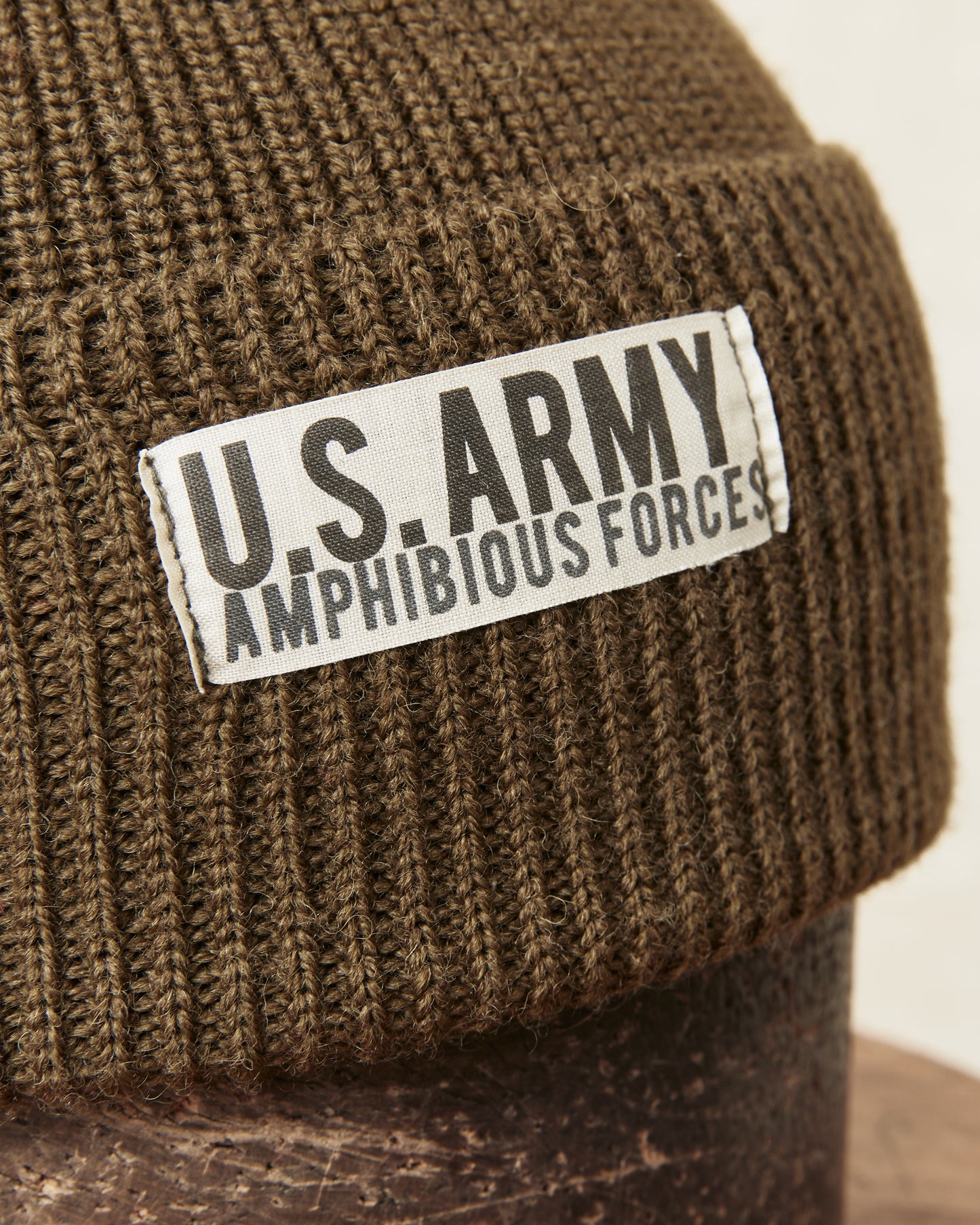 Papa Nui Cap Co. Amphibious Forces Watch Cap Khaki Wool