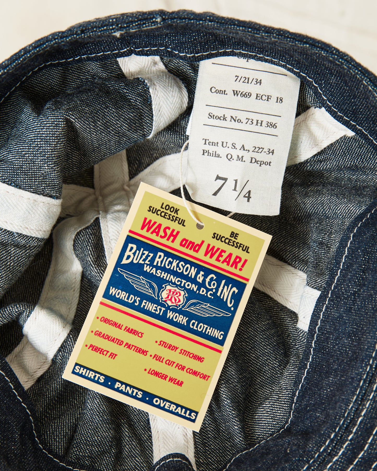 Buzz Rickson's Army Denim Cap Solid BR02308