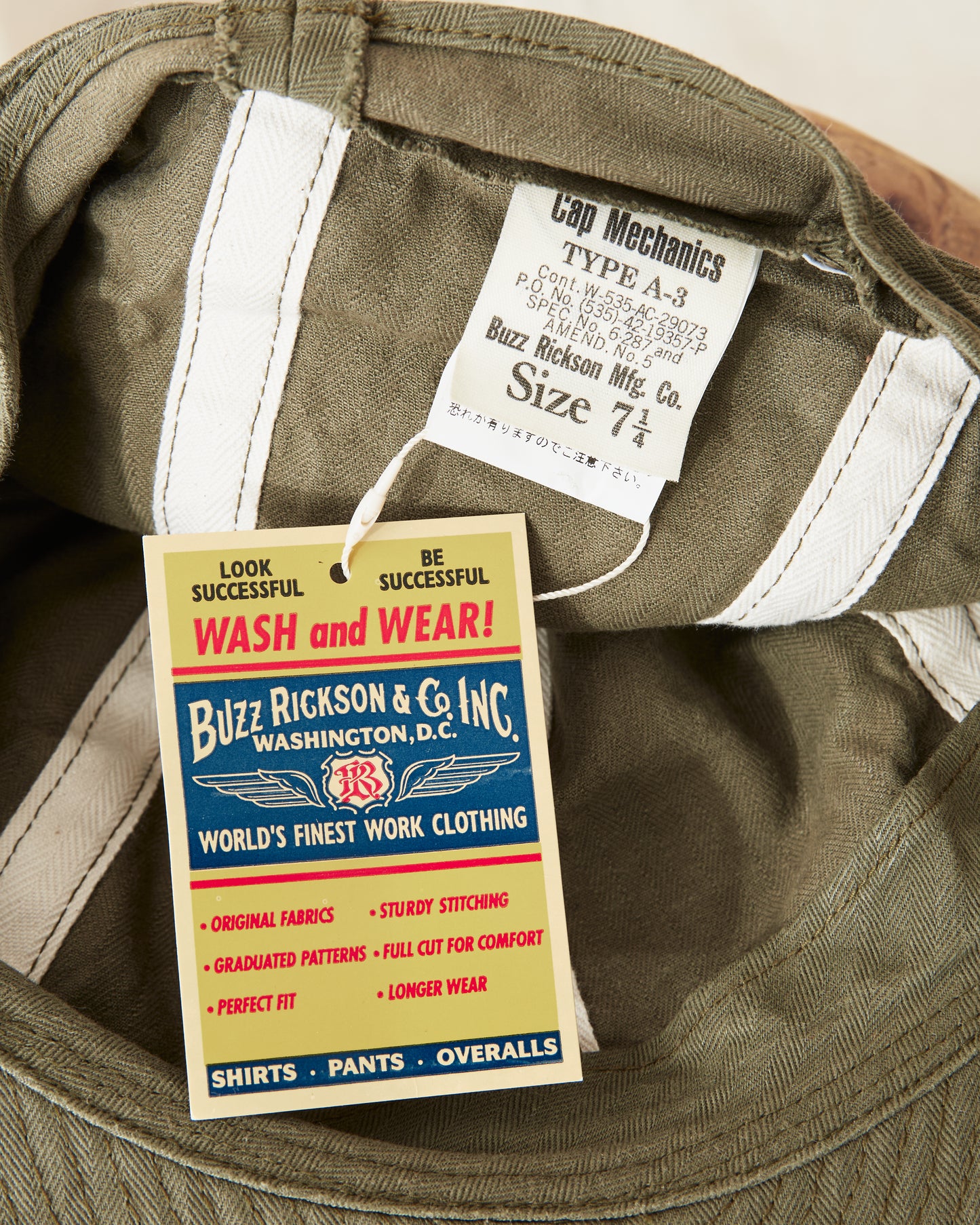 Buzz Rickson's A-3 HBT Twill Cap BR02536