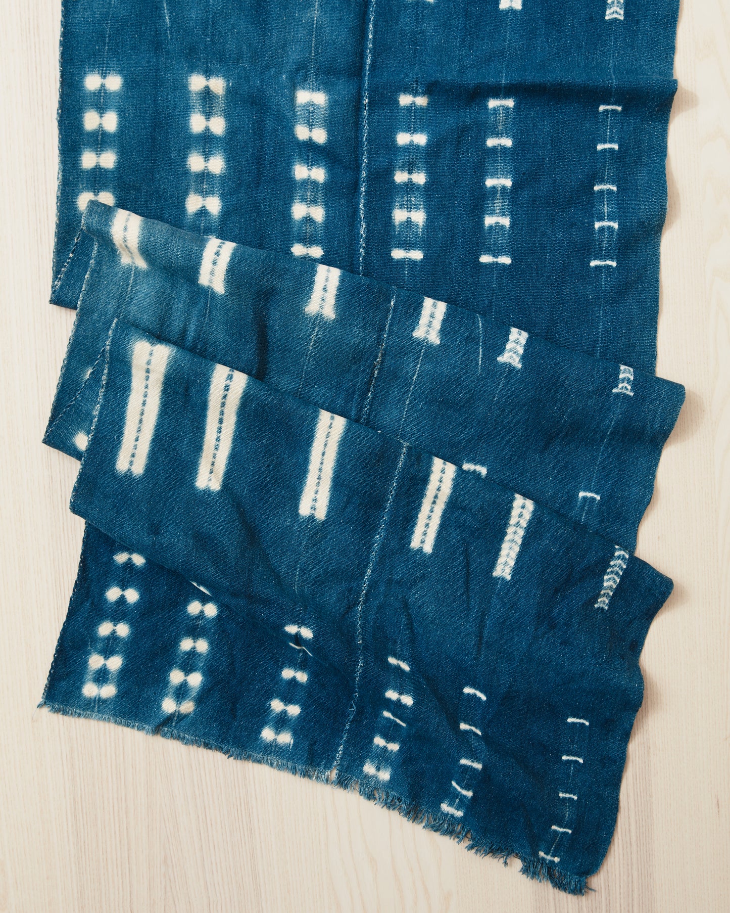African Indigo Textile Resist Dye Scarf no. 1