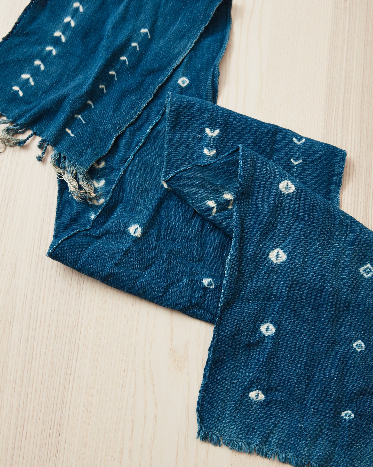 African Indigo Textile Resist Dye Scarf no. 2
