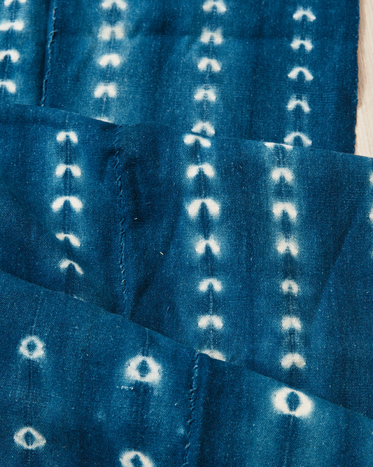 African Indigo Textile Resist Dye Scarf no. 3