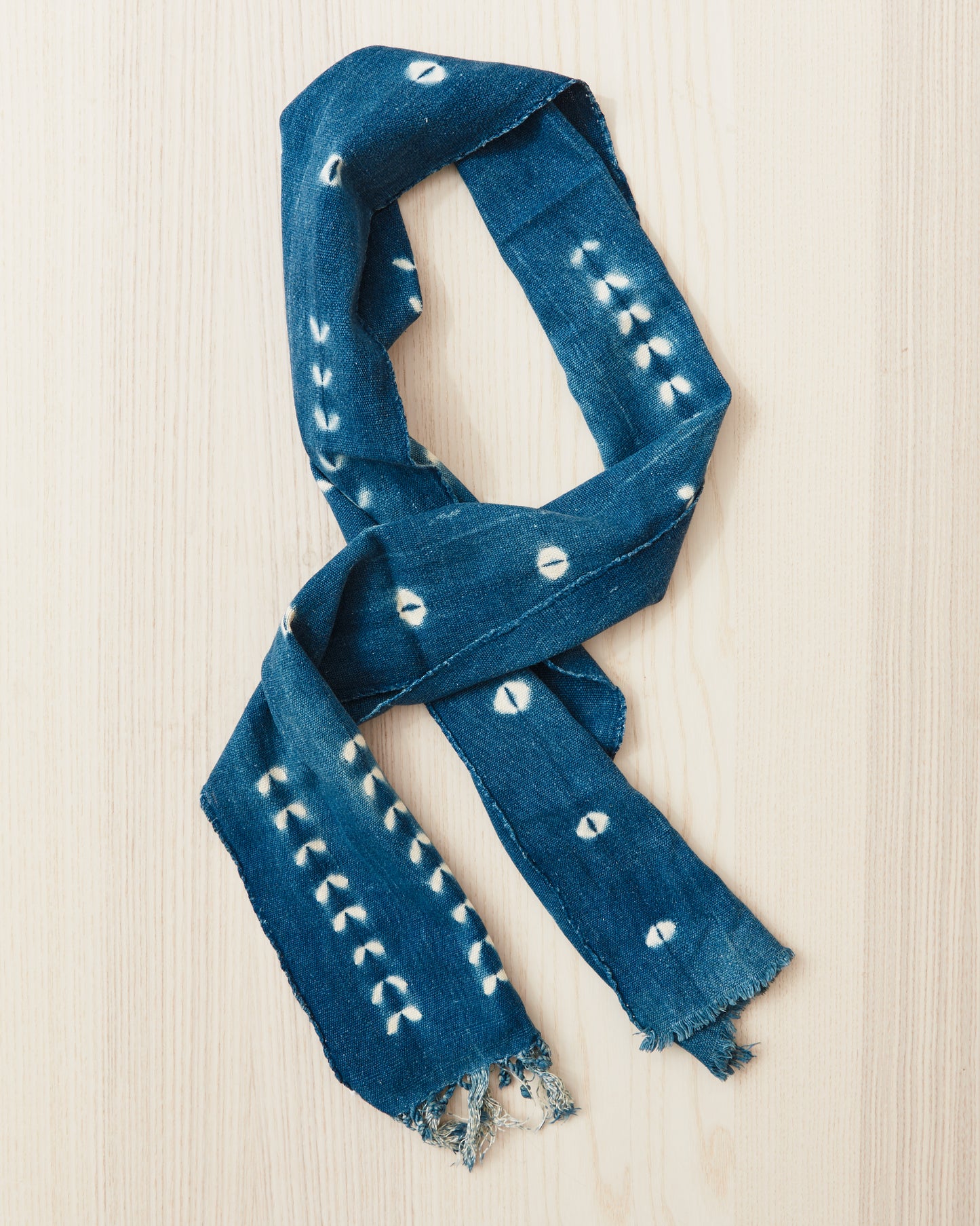African Indigo Textile Resist Dye Scarf no. 4