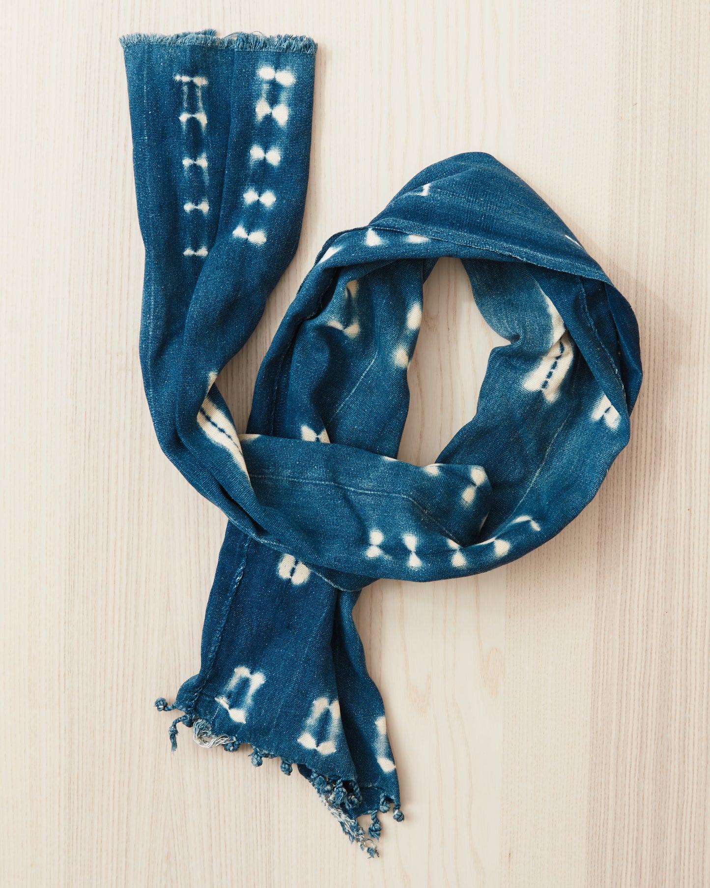 African Indigo Textile Resist Dye Scarf no. 6
