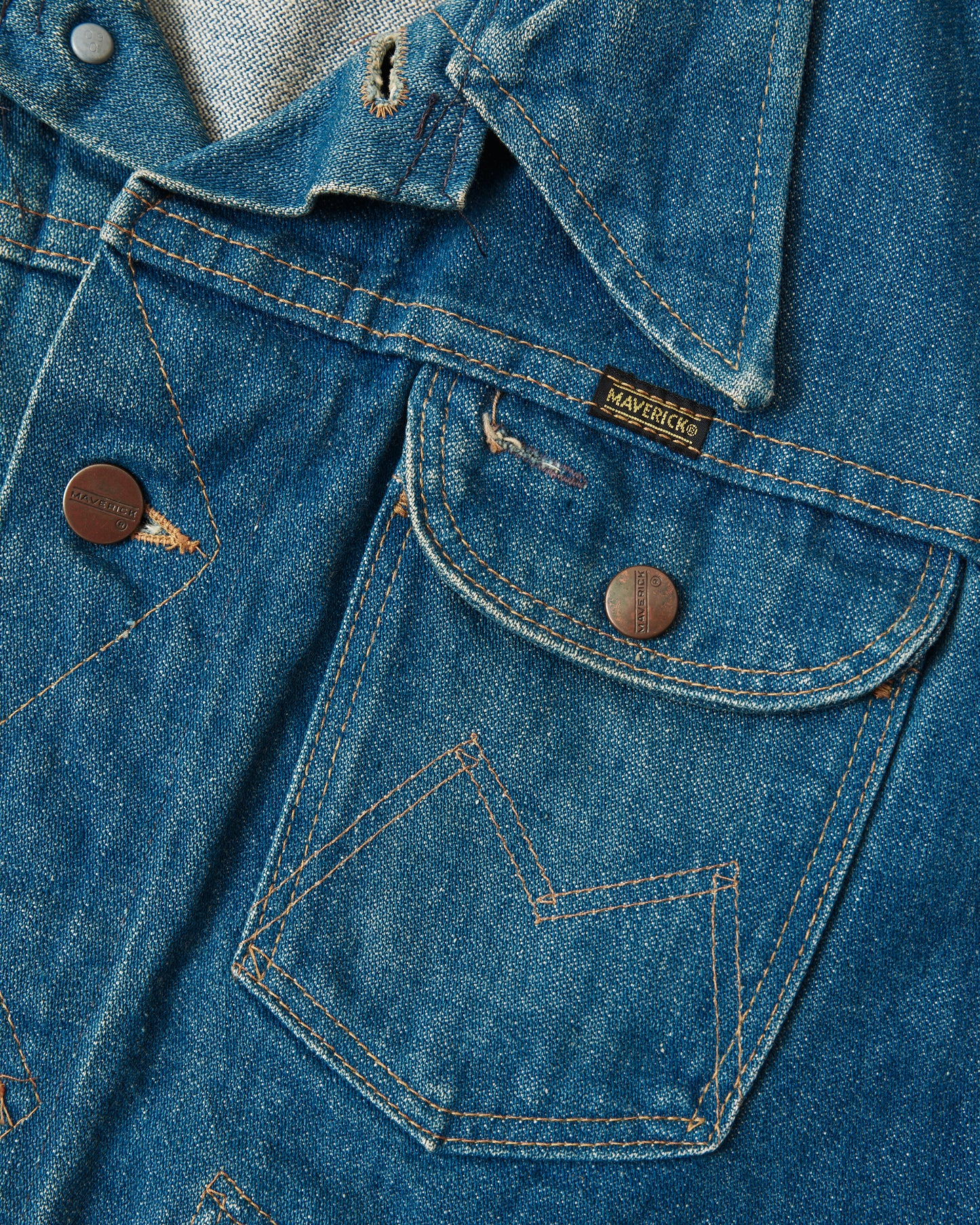 Vintage 70's Blue Bell Maverick Broken Twill Denim Jacket Size 40