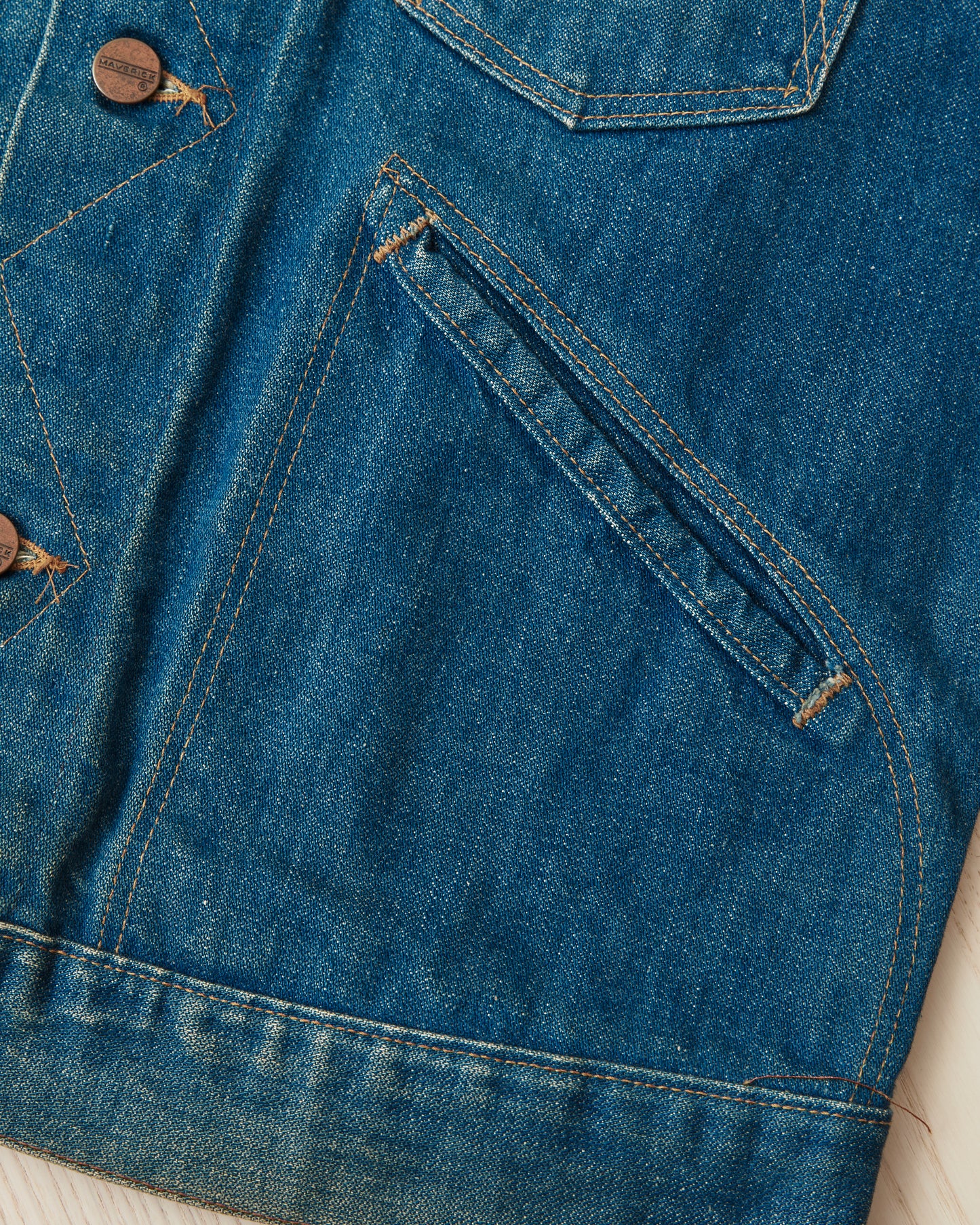 Vintage 70's Blue Bell Maverick Broken Twill Denim Jacket Size 40