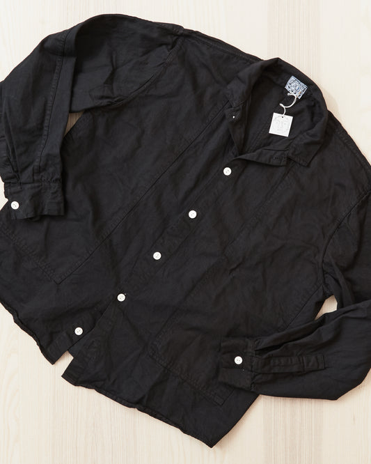 Tender Type 439 Stole Pocket Butterfly Shirt Black Hole Dyed