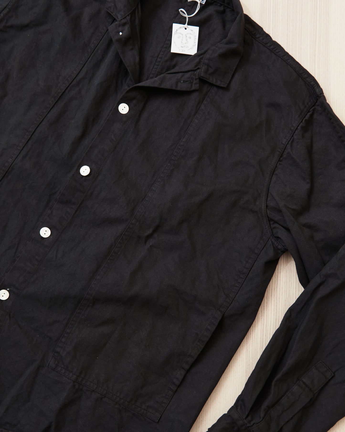 Tender Type 439 Stole Pocket Butterfly Shirt Black Hole Dyed