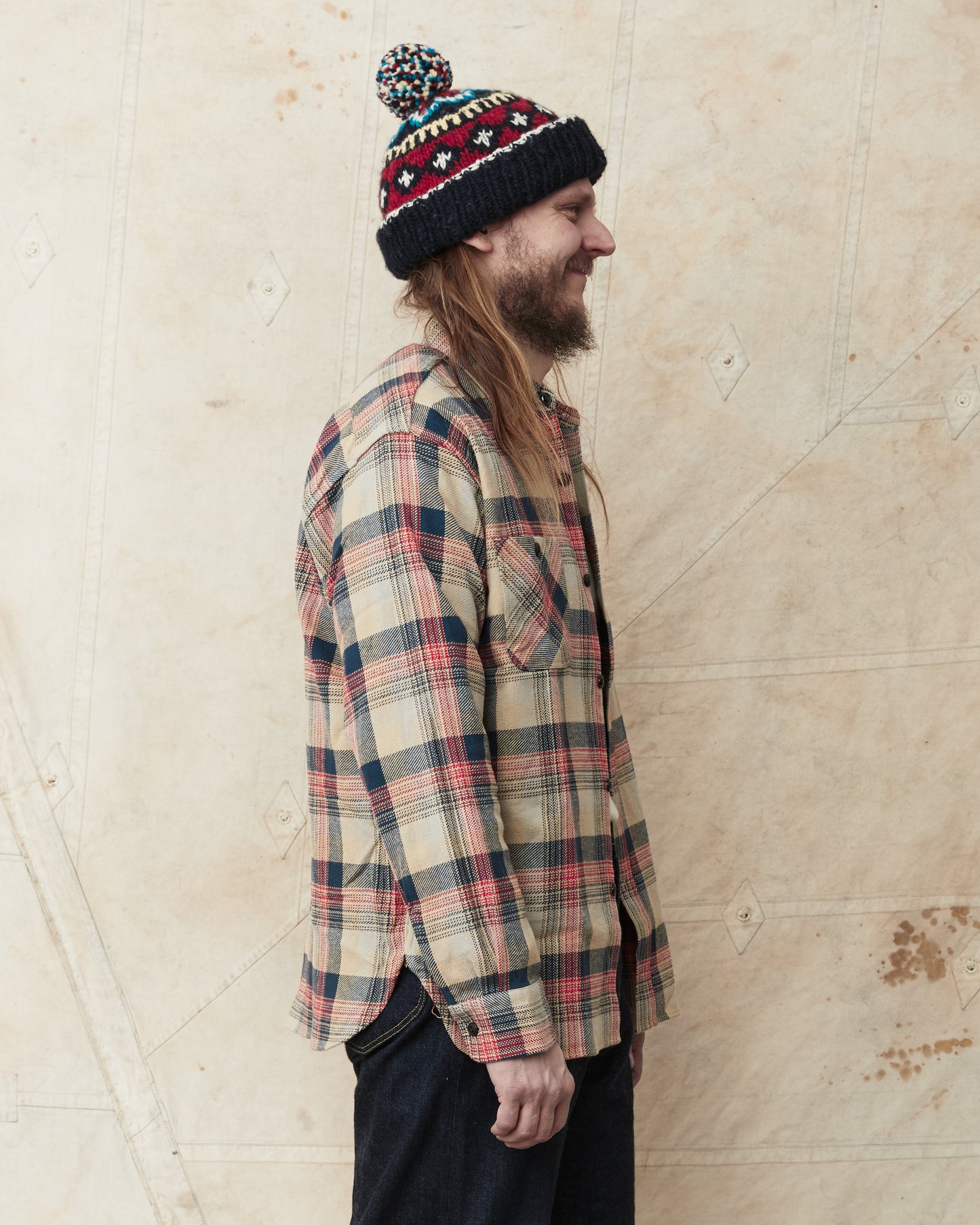 Sugar Cane & Co. SC29562 Twill Check Flanell Work Shirt