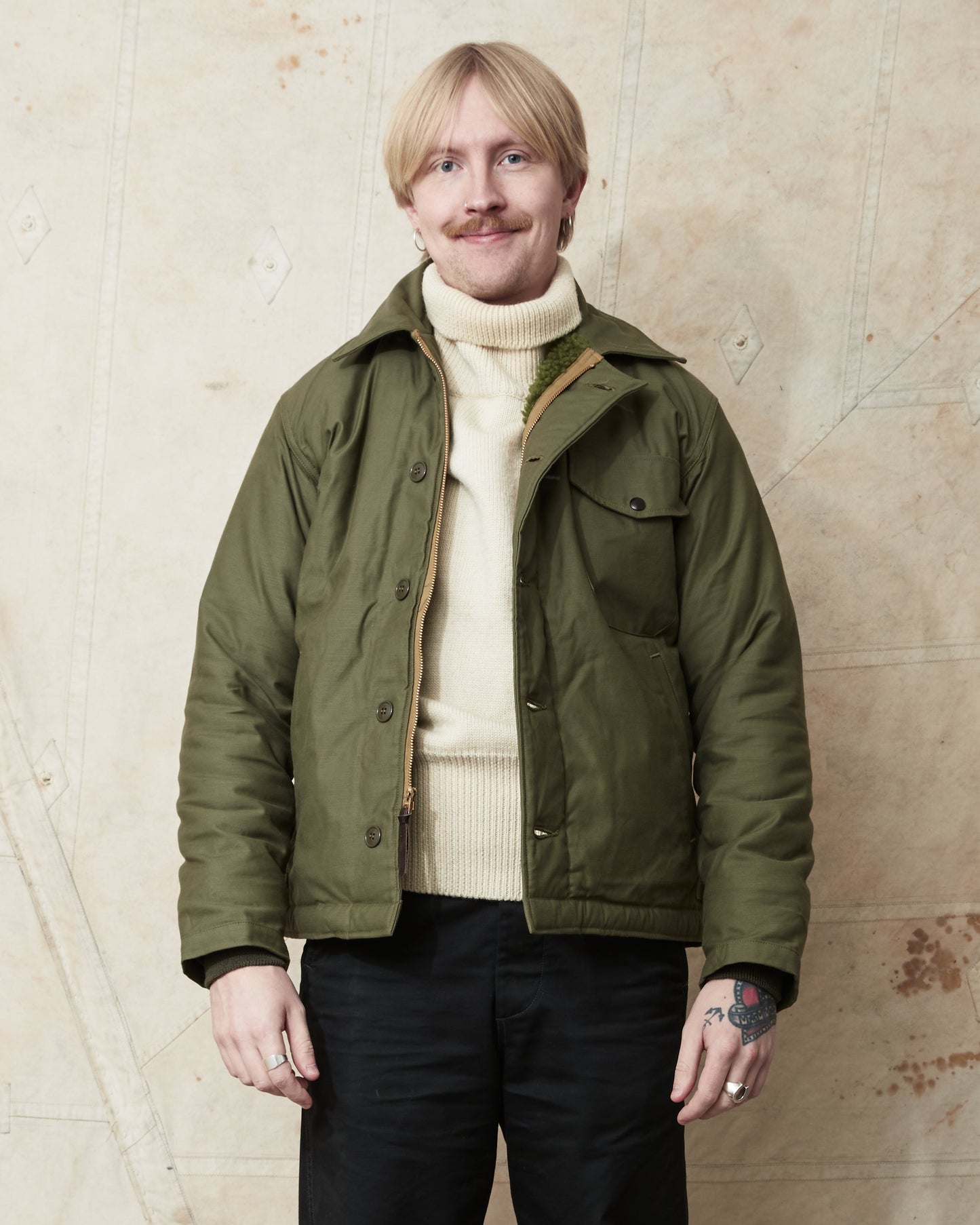 Buzz Rickson's BR14956 Type A-2 Intermediate Cold Weather Deck Jacket Olive Drab