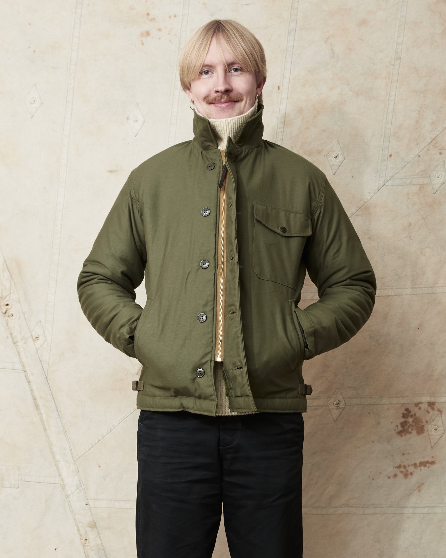 Buzz Rickson's BR14956 Type A-2 Intermediate Cold Weather Deck Jacket Olive Drab