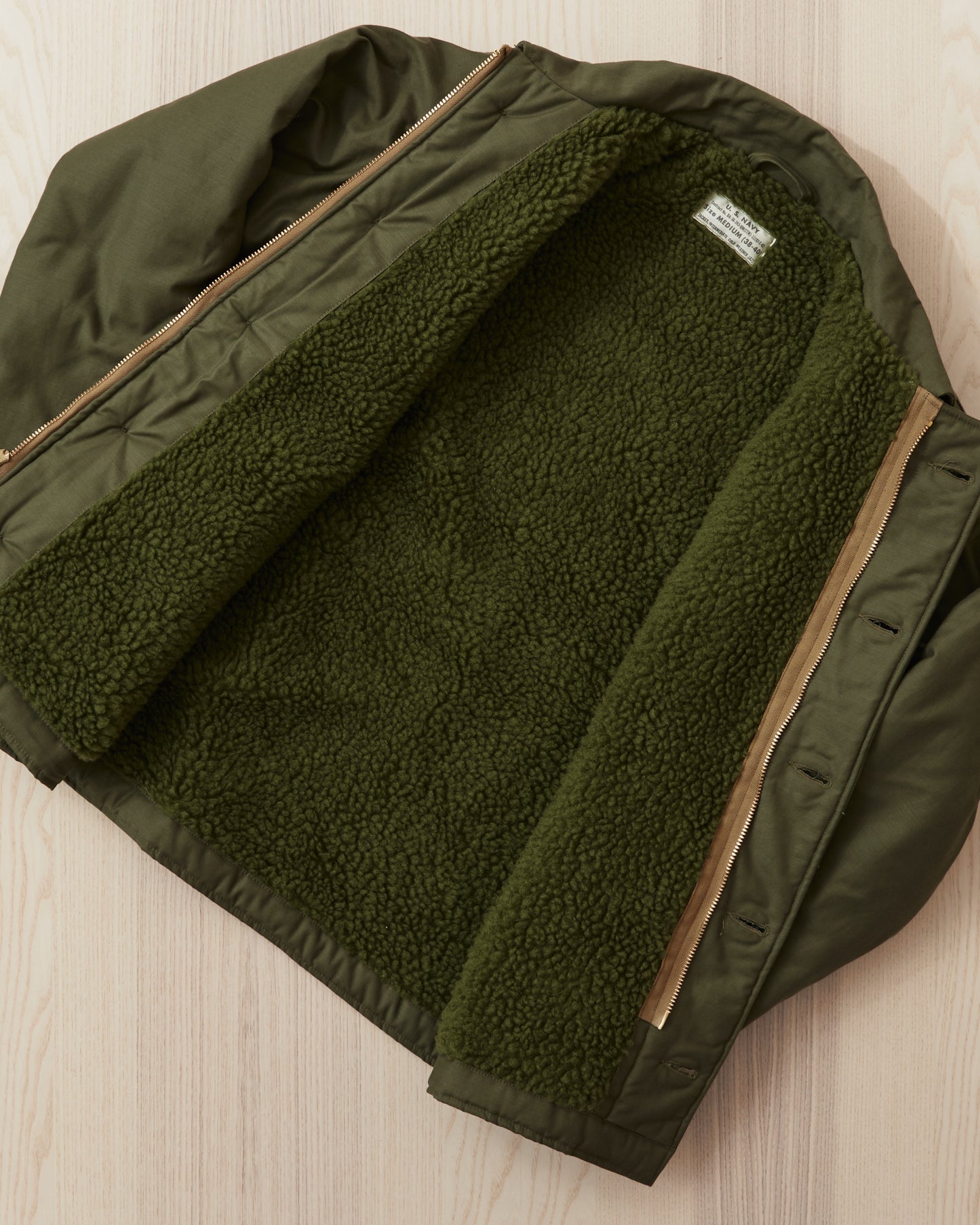 Buzz Rickson's BR14956 Type A-2 Intermediate Cold Weather Deck Jacket Olive Drab