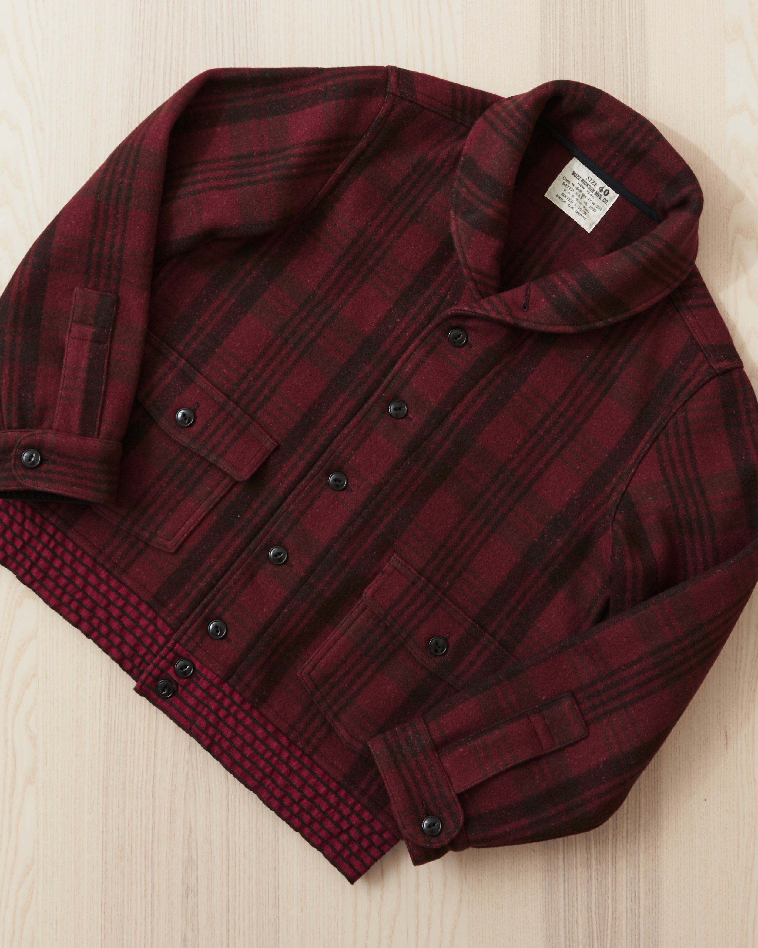 Buzz Rickson's BR15752 Red Wool Plaid Jacket Civilian Conservation