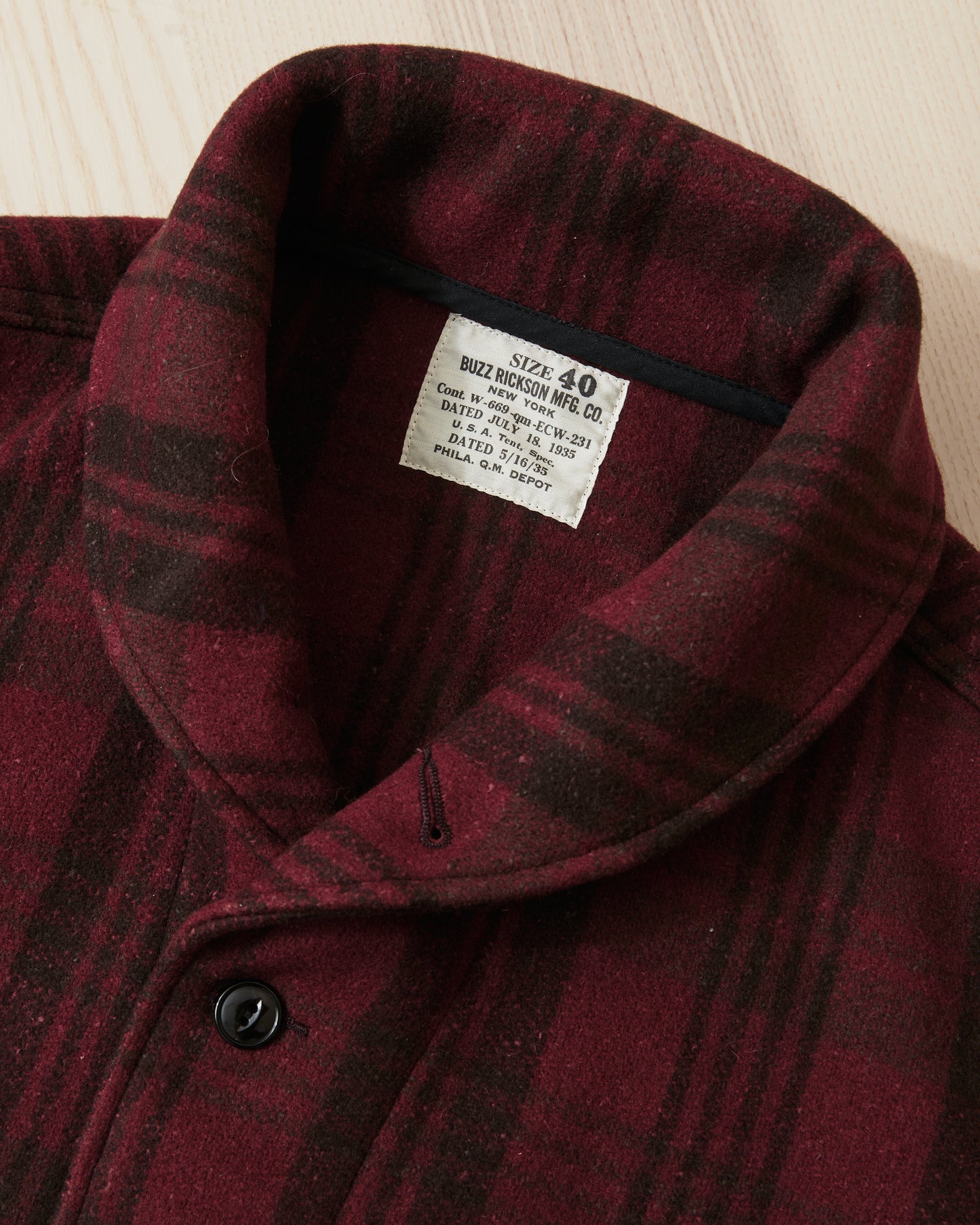 Buzz Rickson's BR15752 Red Wool Plaid Jacket Civilian Conservation Corps