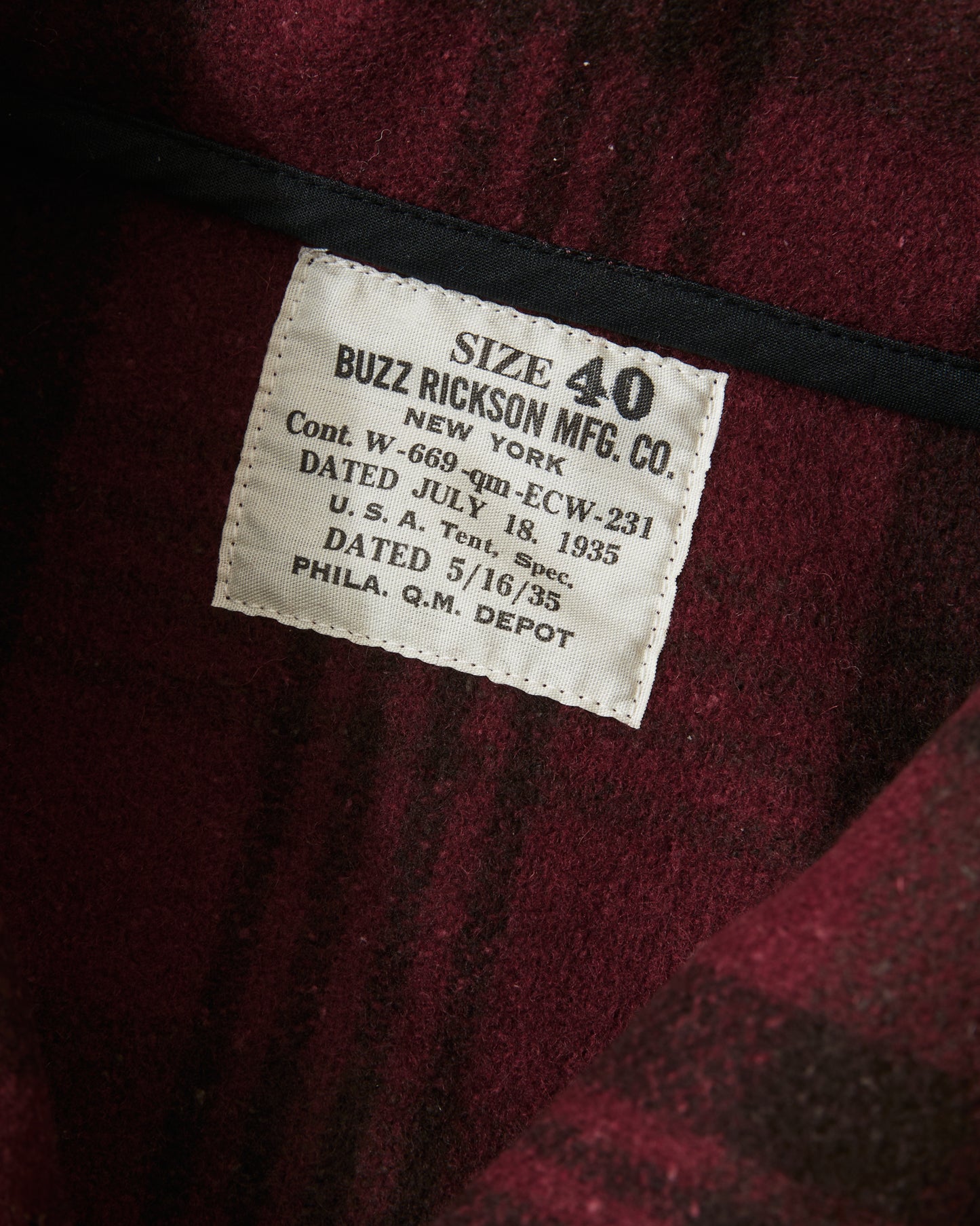 Buzz Rickson's BR15752 Red Wool Plaid Jacket Civilian Conservation Corps
