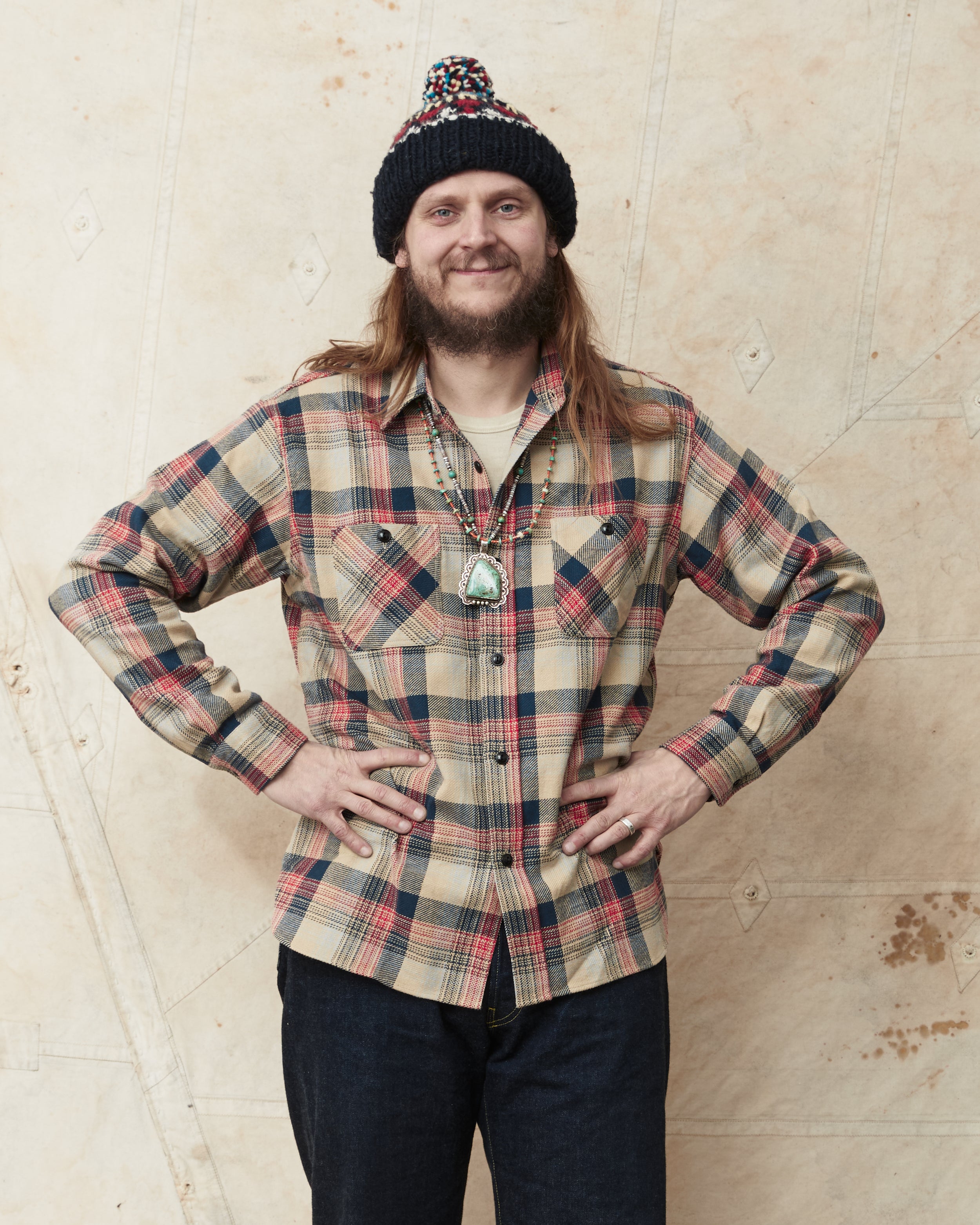 Sugar Cane & Co. SC29562 Twill Check Flannel Work Shirt – Second