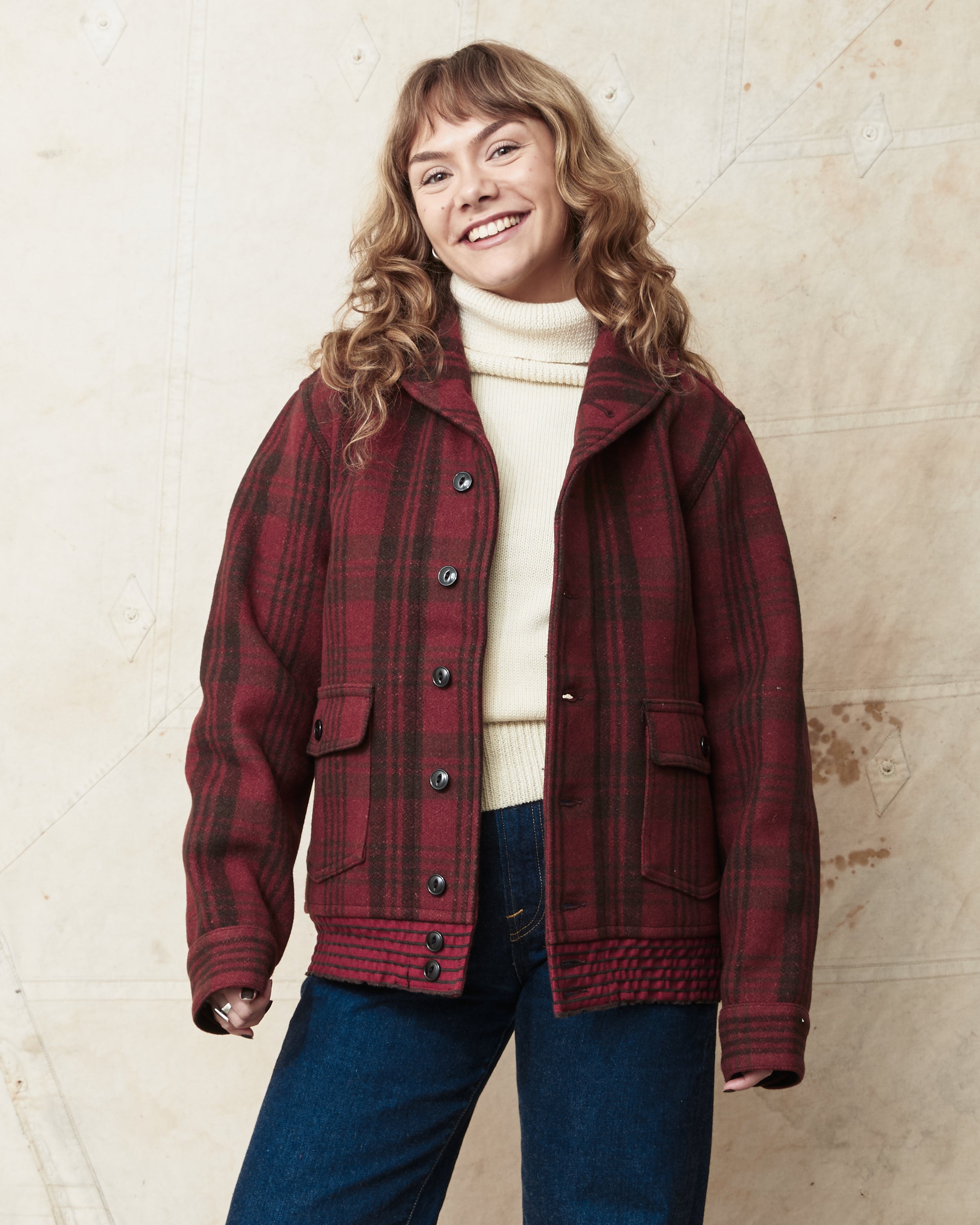 Buzz Rickson's BR15752 Red Wool Plaid Jacket Civilian Conservation