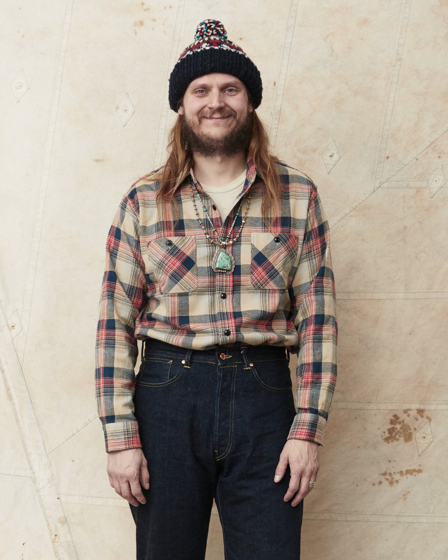 Sugar Cane & Co. SC29562 Twill Check Flanell Work Shirt