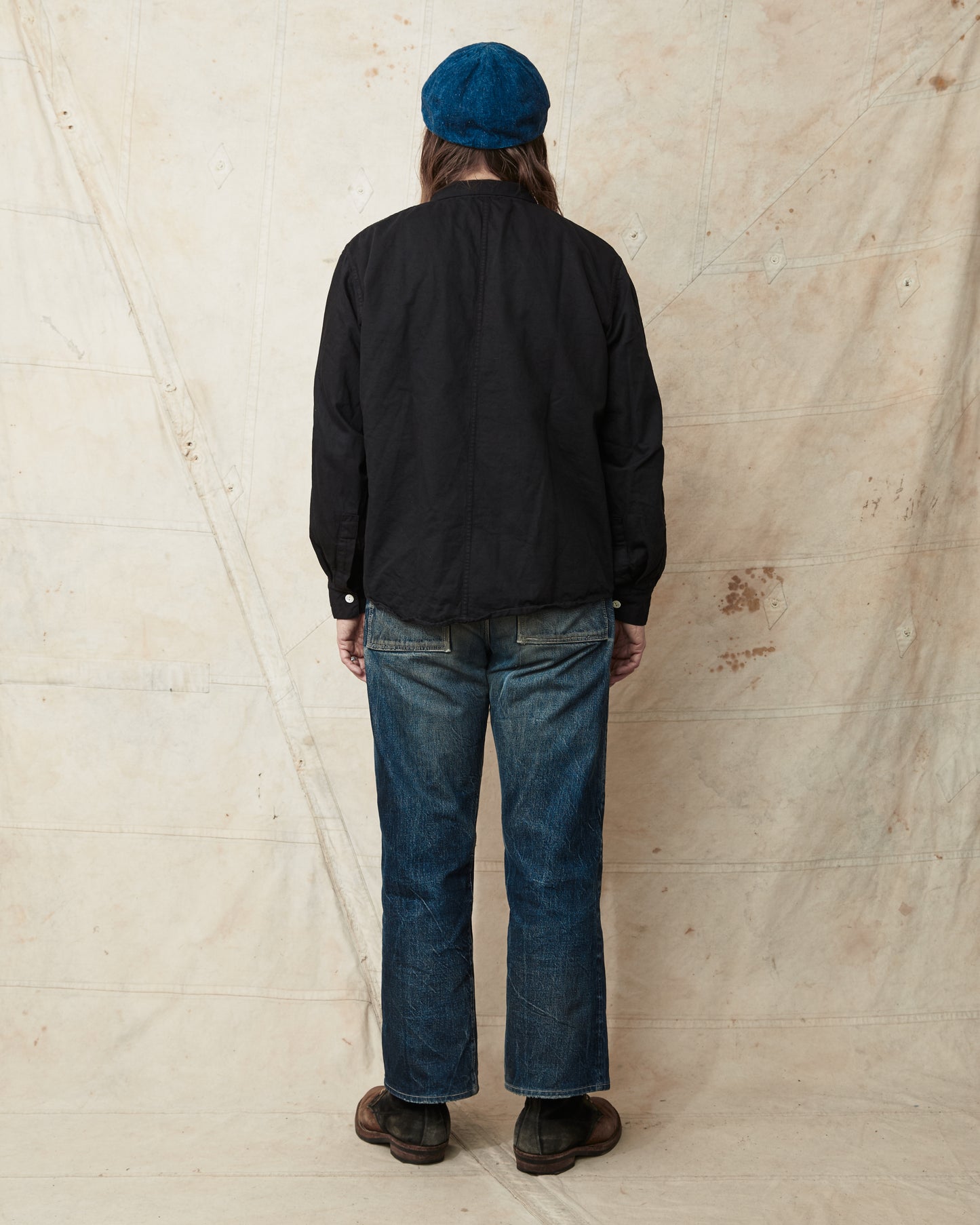 Tender Type 439 Stole Pocket Butterfly Shirt Black Hole Dyed