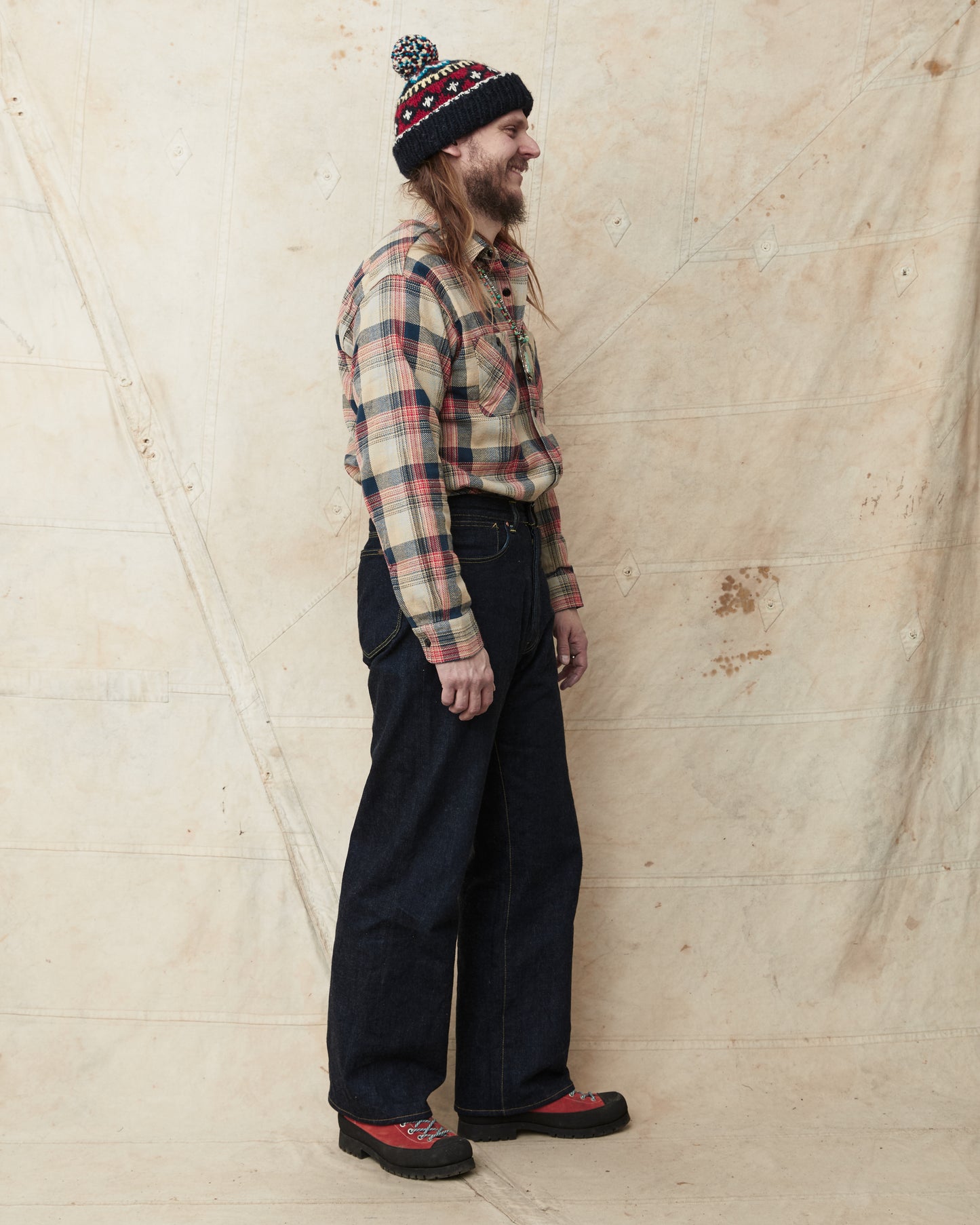 Sugar Cane & Co. SC29562 Twill Check Flanell Work Shirt