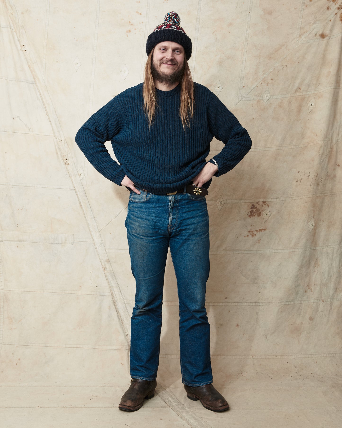 Jernvirke Ramble Linen / Cotton Knit Navy