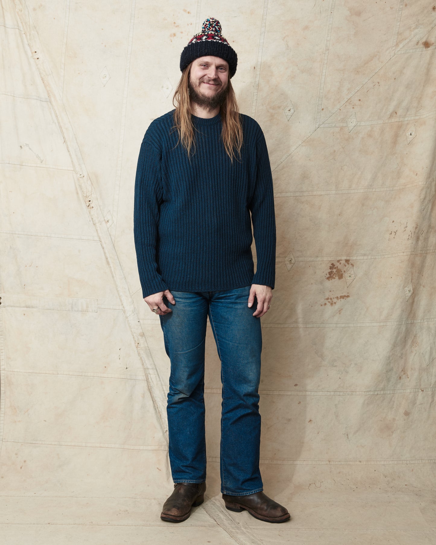 Jernvirke Ramble Linen / Cotton Knit Navy