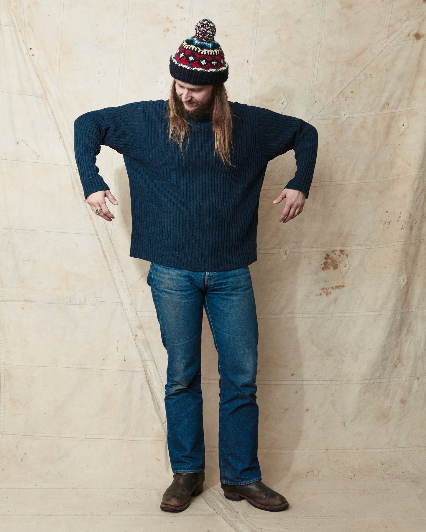 Jernvirke Ramble Linen / Cotton Knit Navy