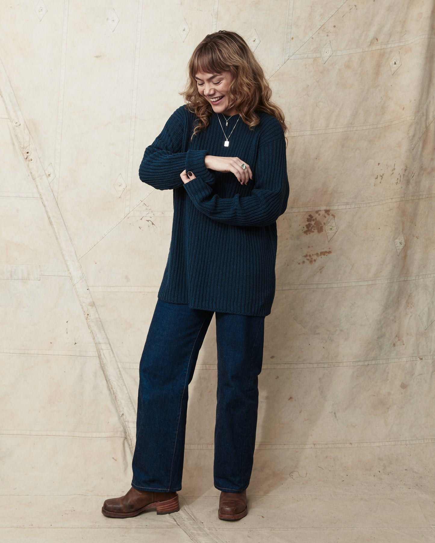 Jernvirke Ramble Linen / Cotton Knit Navy