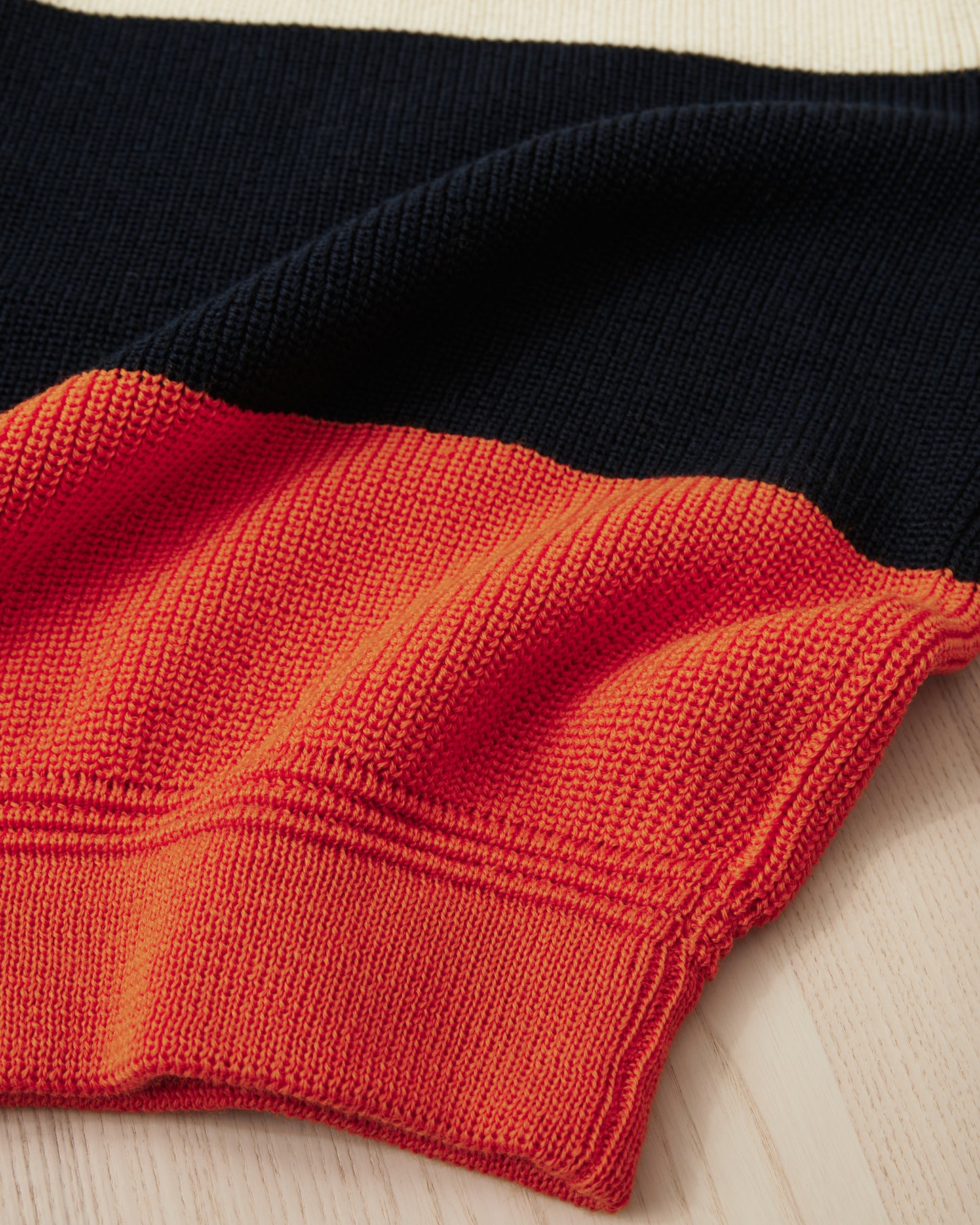 Heimat Signal Rollneck Wool Sweater Seashell / Ink / Rescue Orange
