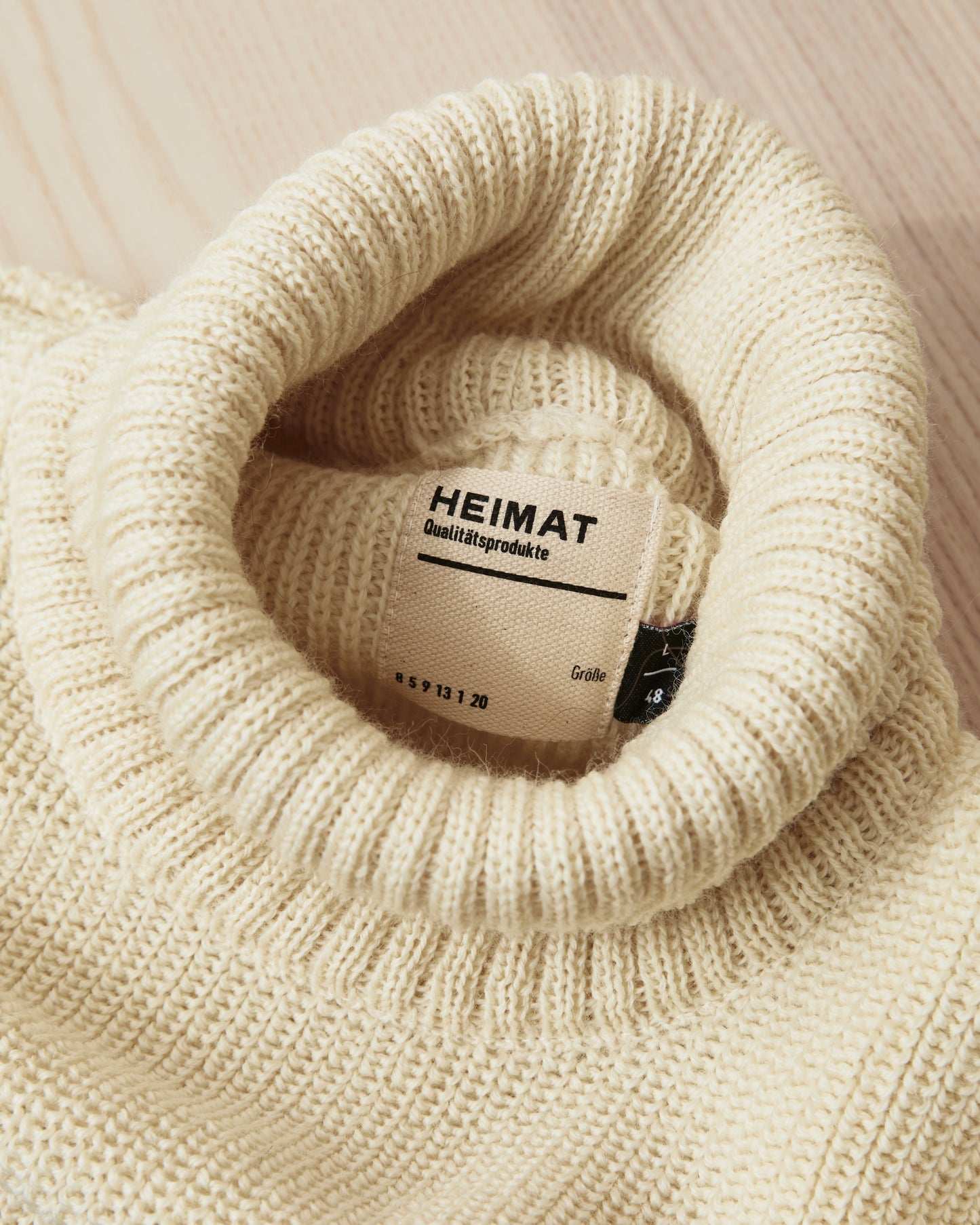 Heimat Signal Rollneck Wool Sweater Seashell / Ink / Rescue Orange