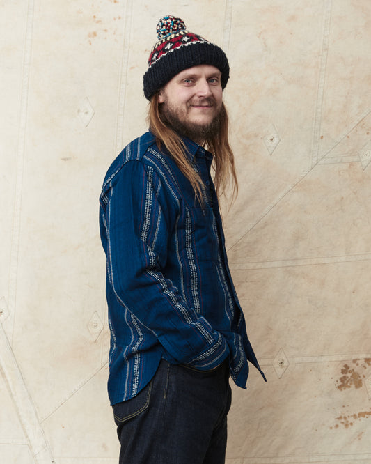 Sugar Cane & Co. SC29579 Indigo Dobby Work Shirt