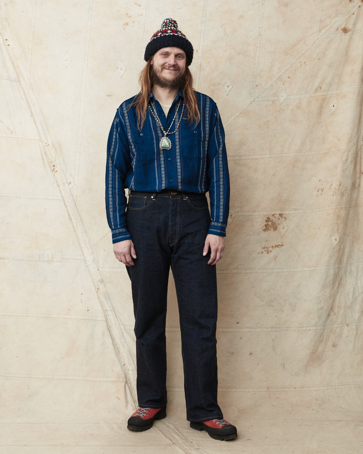 Sugar Cane & Co. SC29579 Indigo Dobby Work Shirt