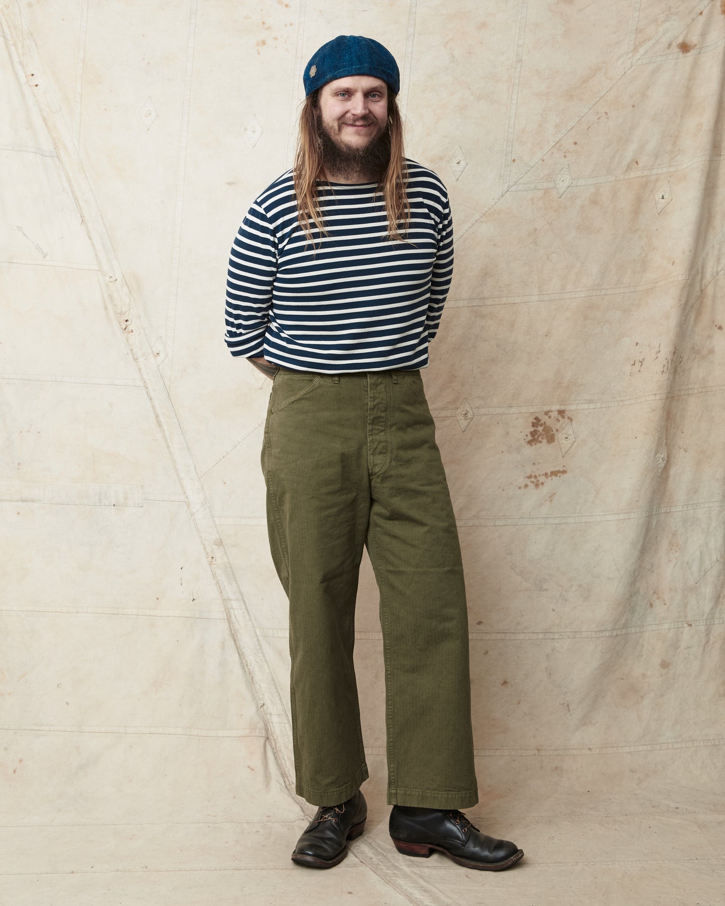 OrSlow 5210 USMC Herringbone Trouser Wide Fit Dark Olive