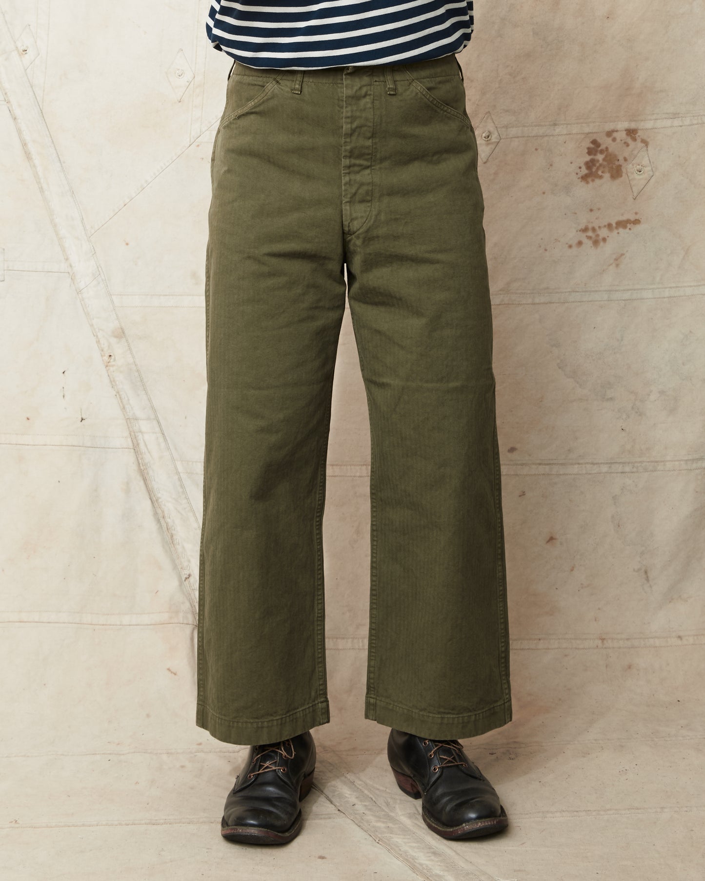 OrSlow 5210 USMC Herringbone Trouser Wide Fit Dark Olive
