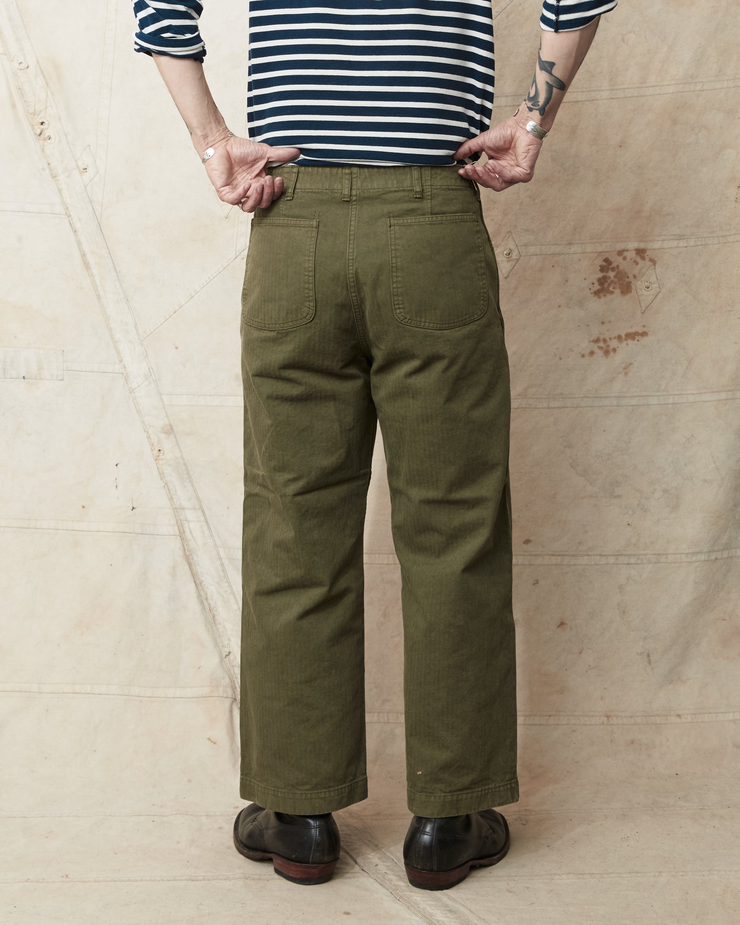 OrSlow 5210 USMC Herringbone Trouser Wide Fit Dark Olive