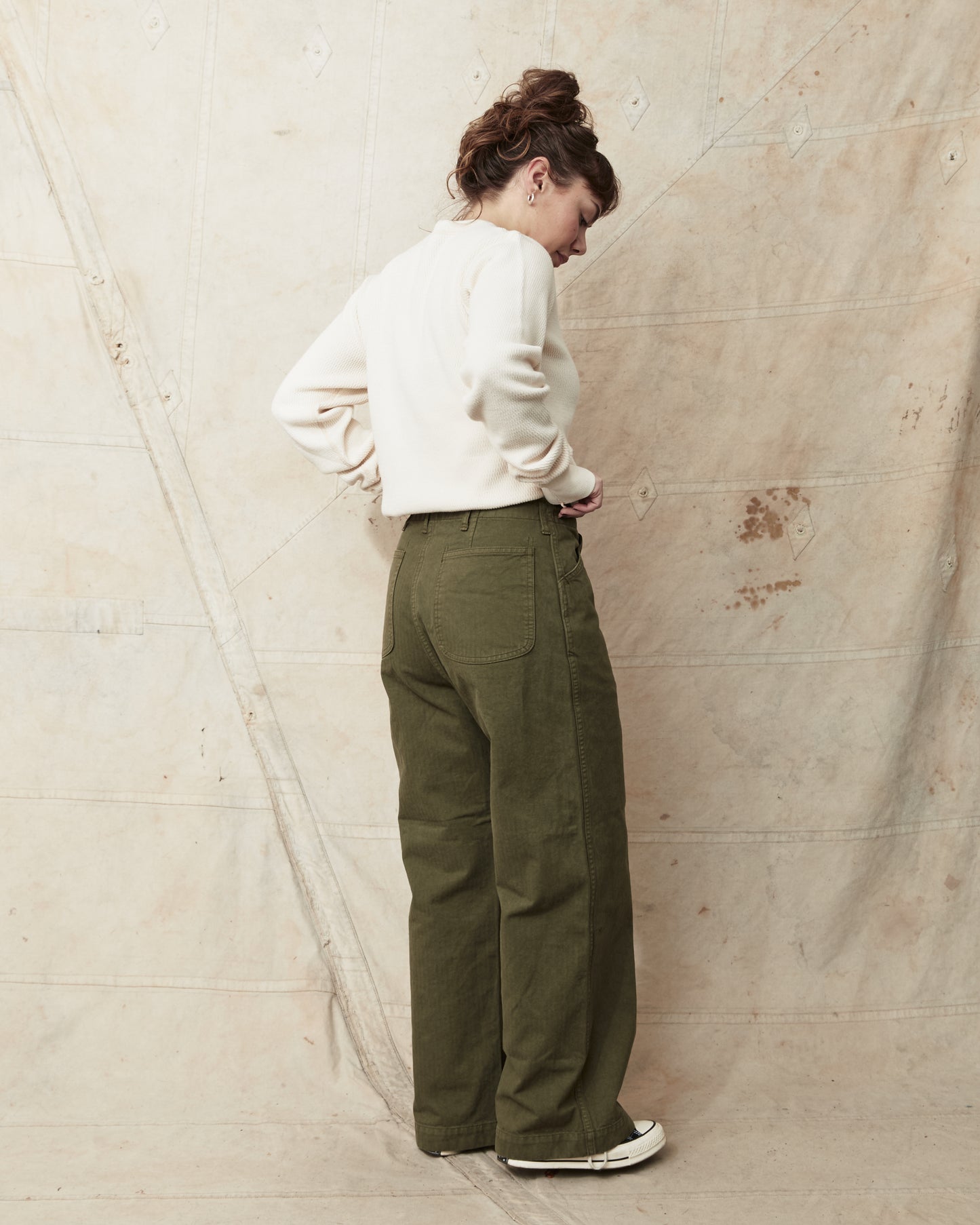 OrSlow 5210 USMC Herringbone Trouser Wide Fit Dark Olive