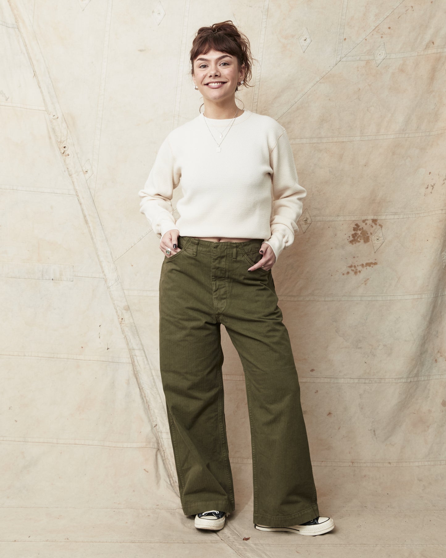 OrSlow 5210 USMC Herringbone Trouser Wide Fit Dark Olive