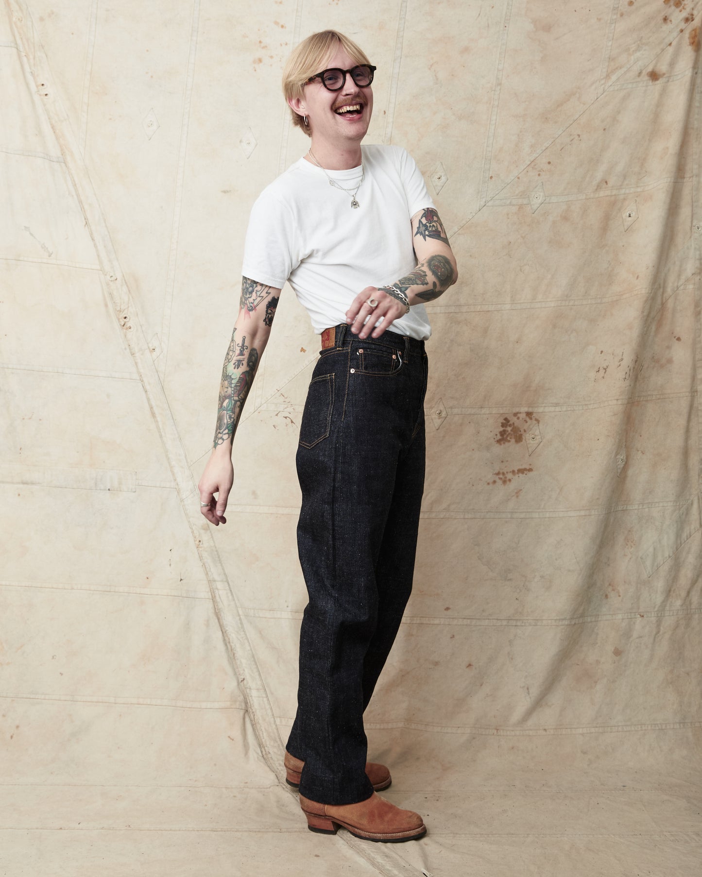 Omoto Denim 0811 15,5oz Slub-nep Denim Loose Fit Jeans