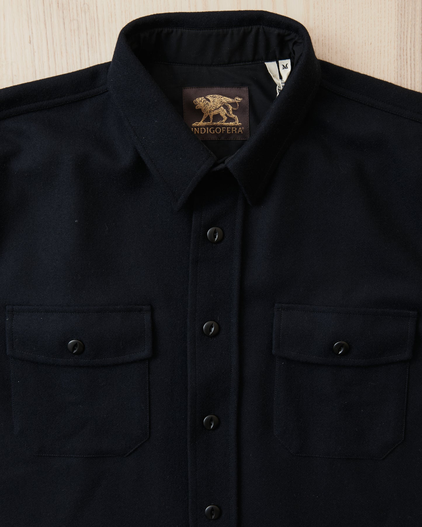 Indigofera Iconic Wool Shirt Dark Navy