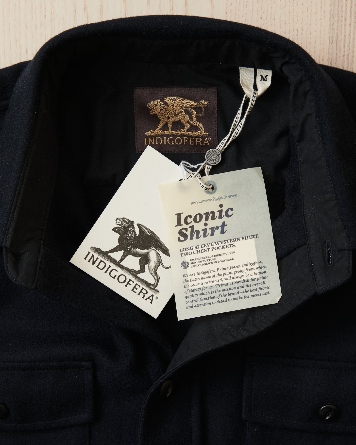 Indigofera Iconic Wool Shirt Dark Navy