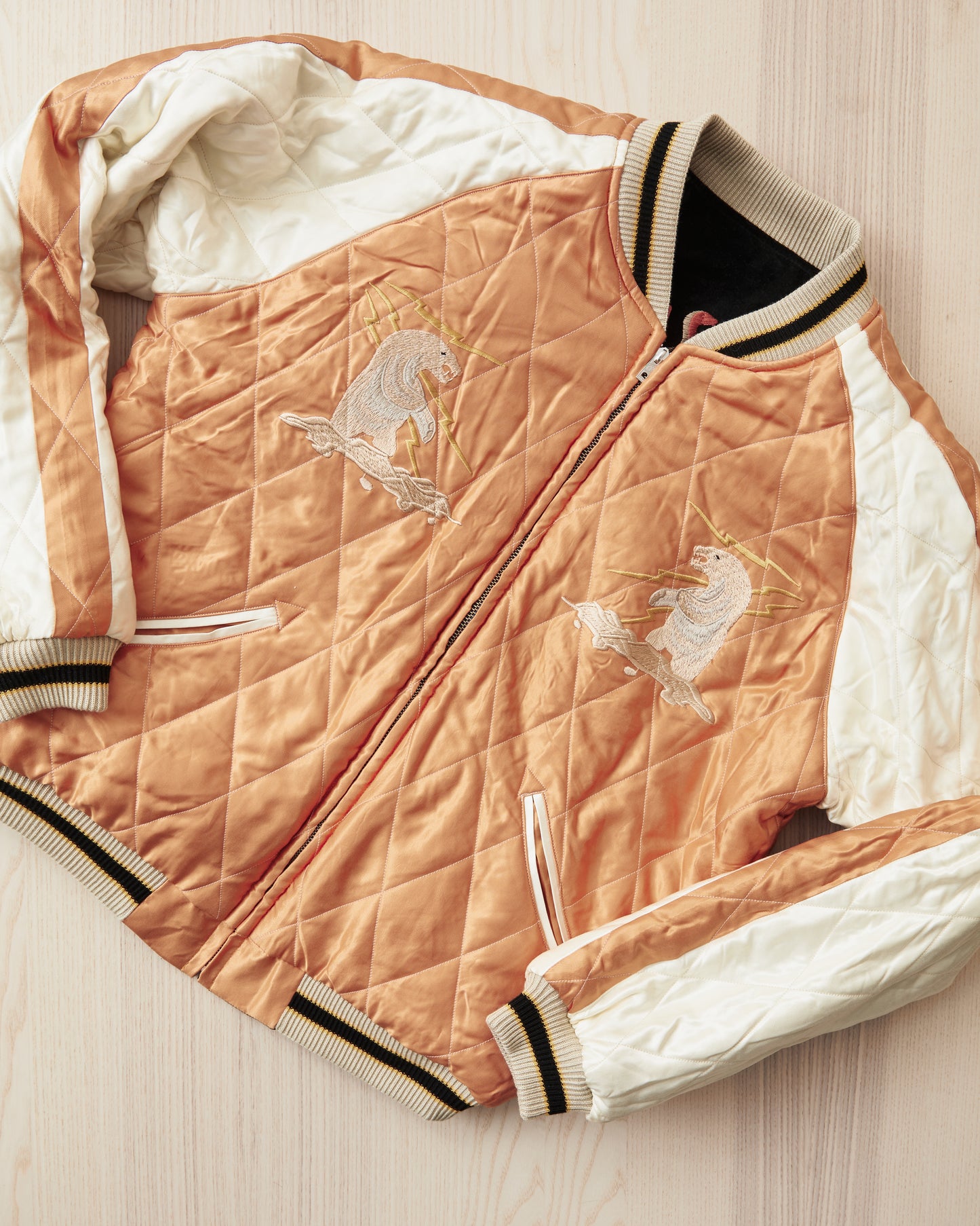 Tailor Toyo TT15792 Souvenir "Sukajan" Late 1950s Style Velveteen Jacket Polar Bear x Alaska Map