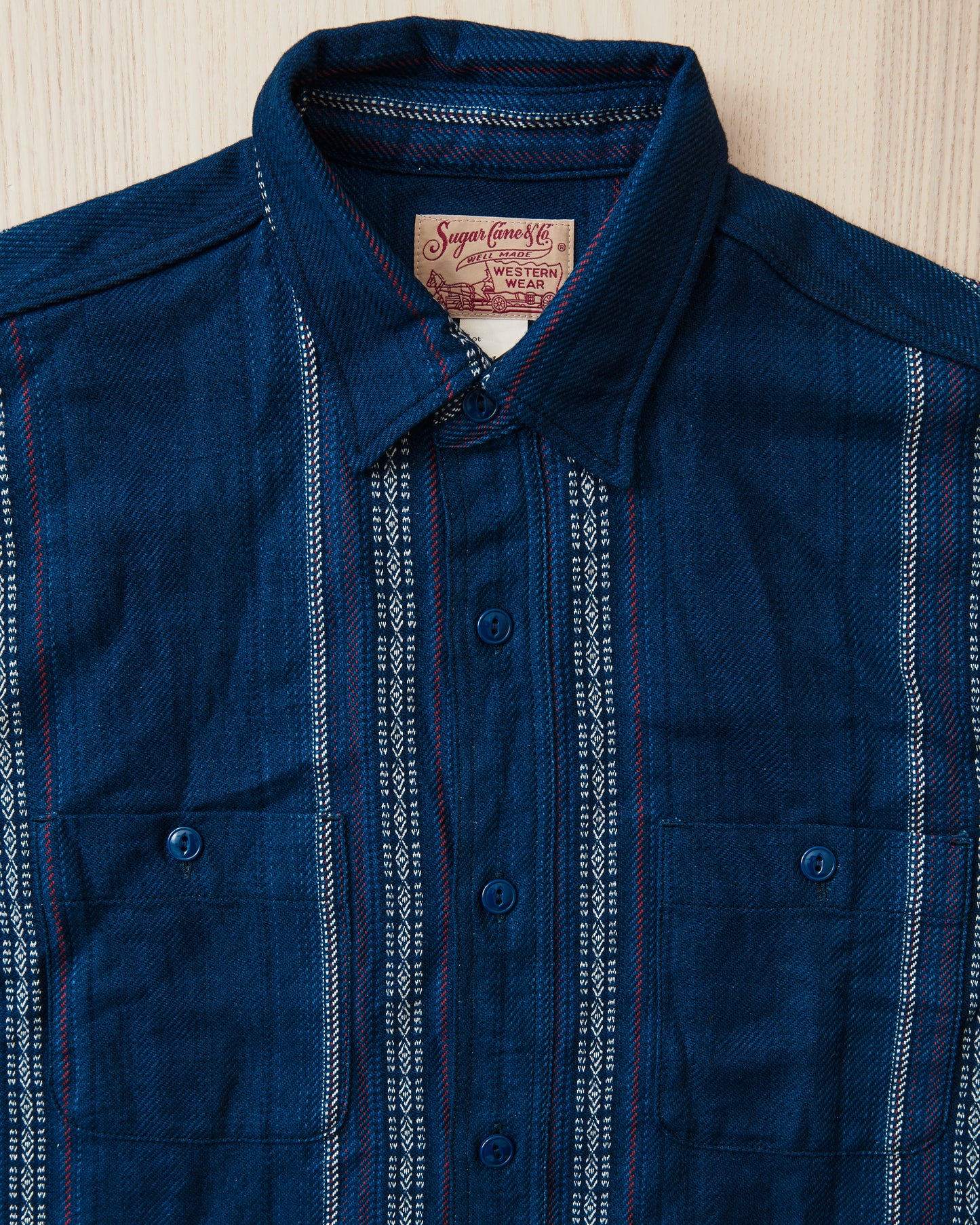 Sugar Cane & Co. SC29579 Indigo Dobby Work Shirt