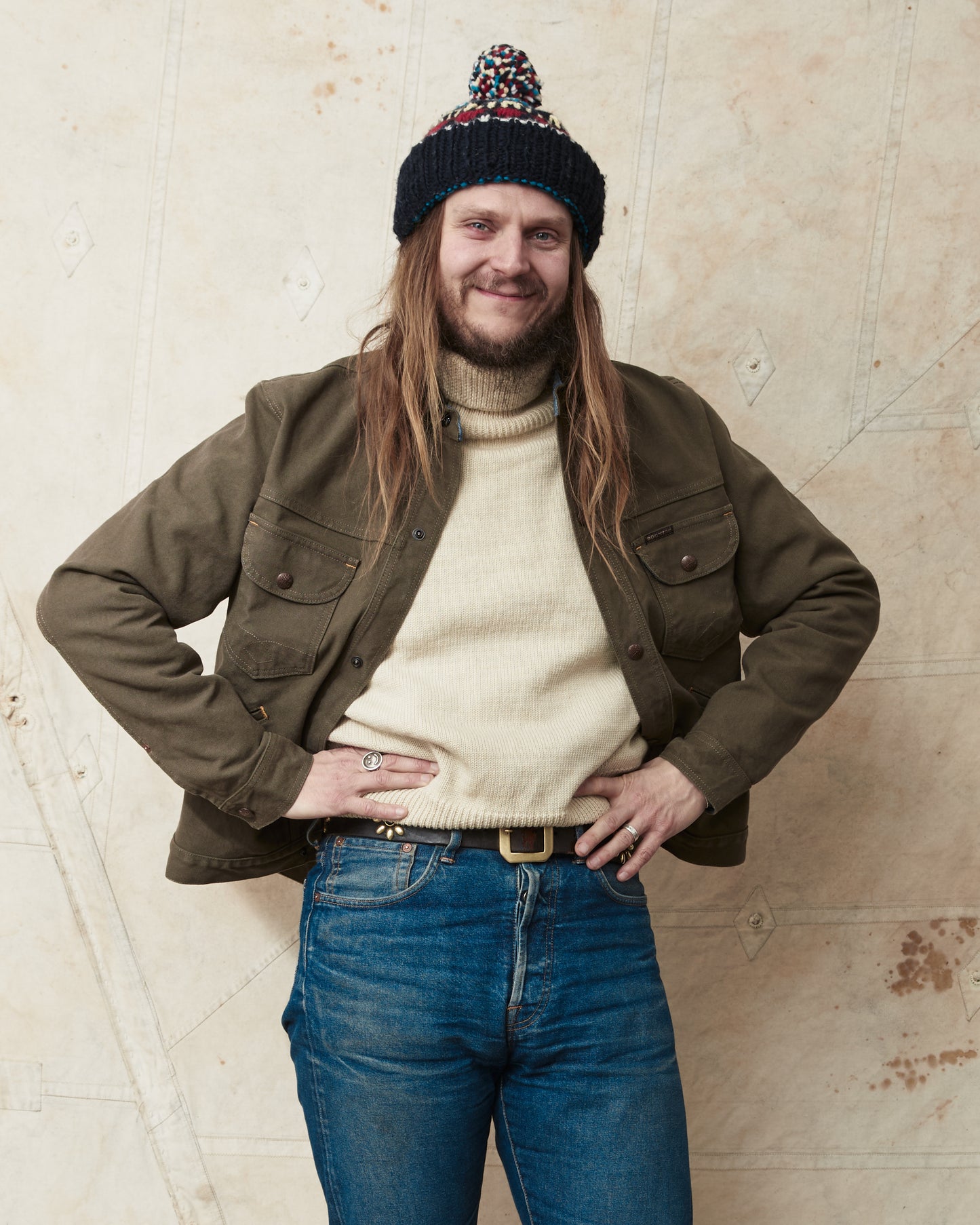 Indigofera Fargo Quarter Jacket Smithson Canvas Dark Olive