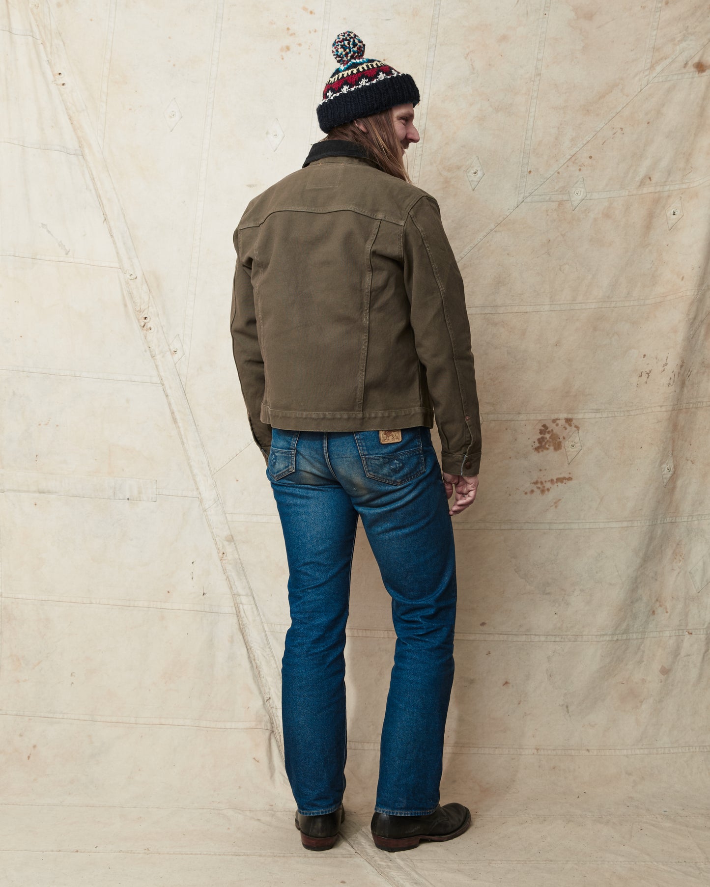 Indigofera Fargo Quarter Jacket Smithson Canvas Dark Olive