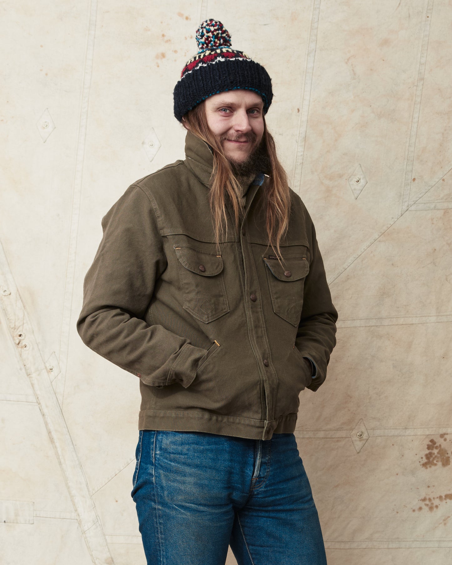 Indigofera Fargo Quarter Jacket Smithson Canvas Dark Olive